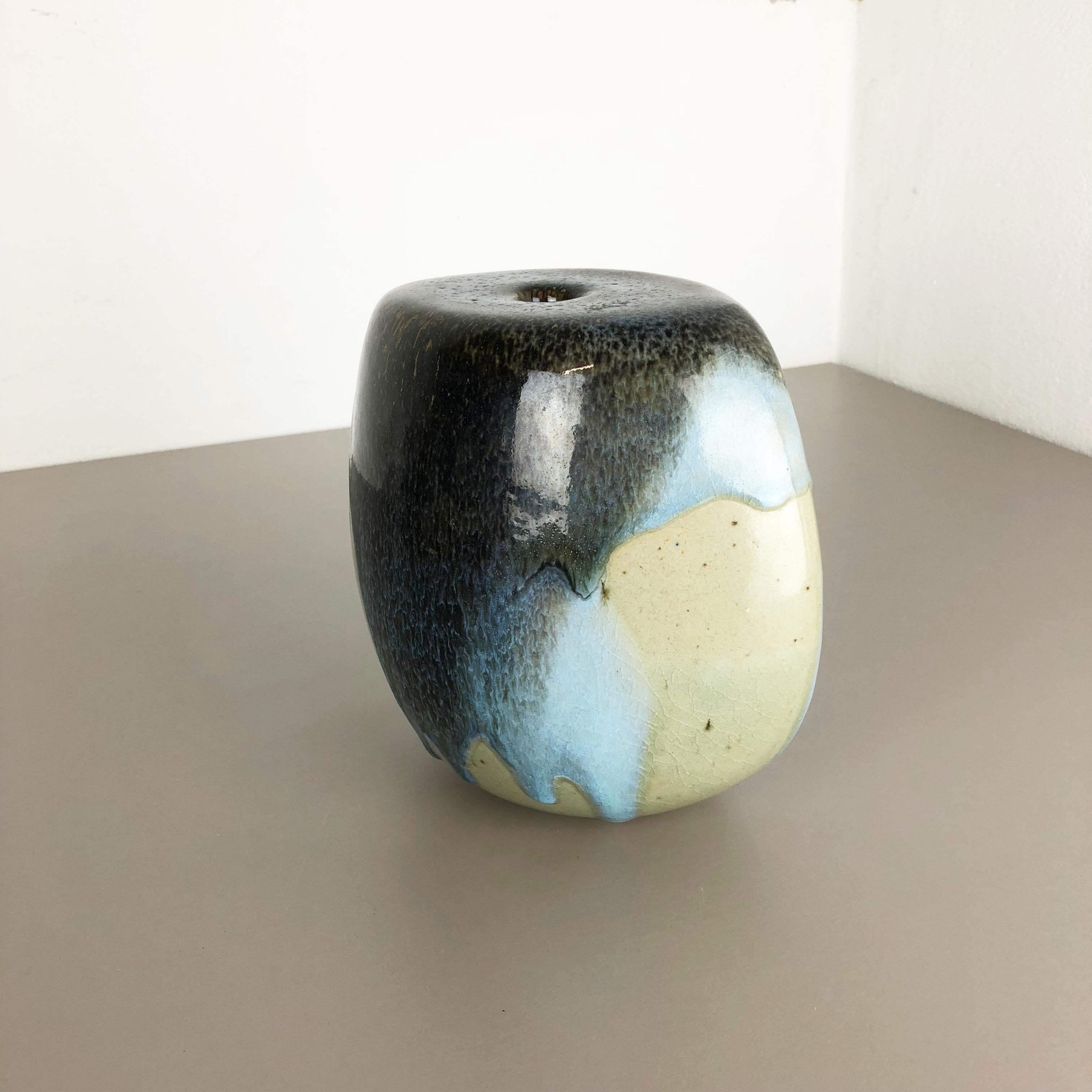 20th Century Abstract Ceramic Studio Stoneware Vase by Gotlind Weigel, Germany, 1960s For Sale