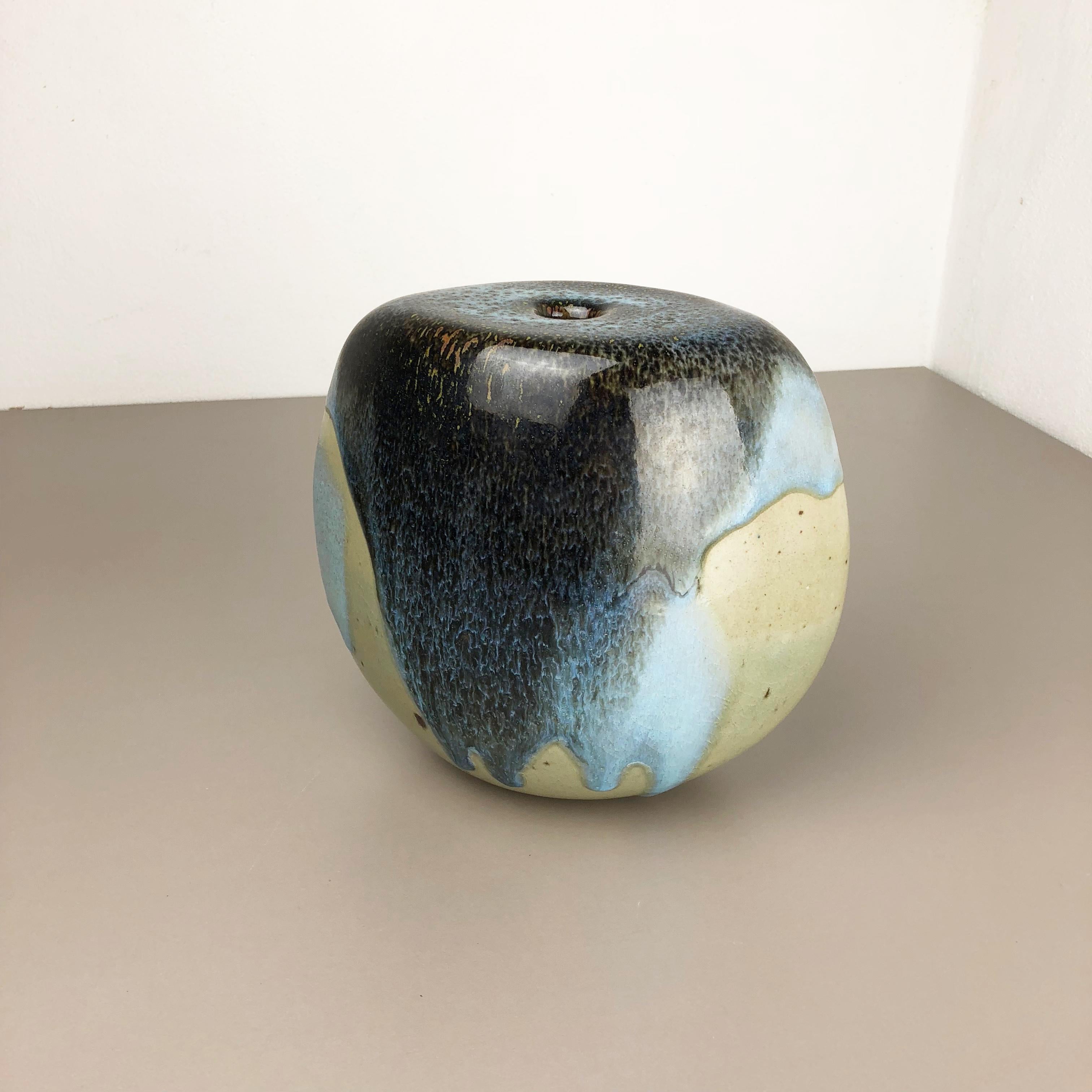 Pottery Abstract Ceramic Studio Stoneware Vase by Gotlind Weigel, Germany, 1960s For Sale