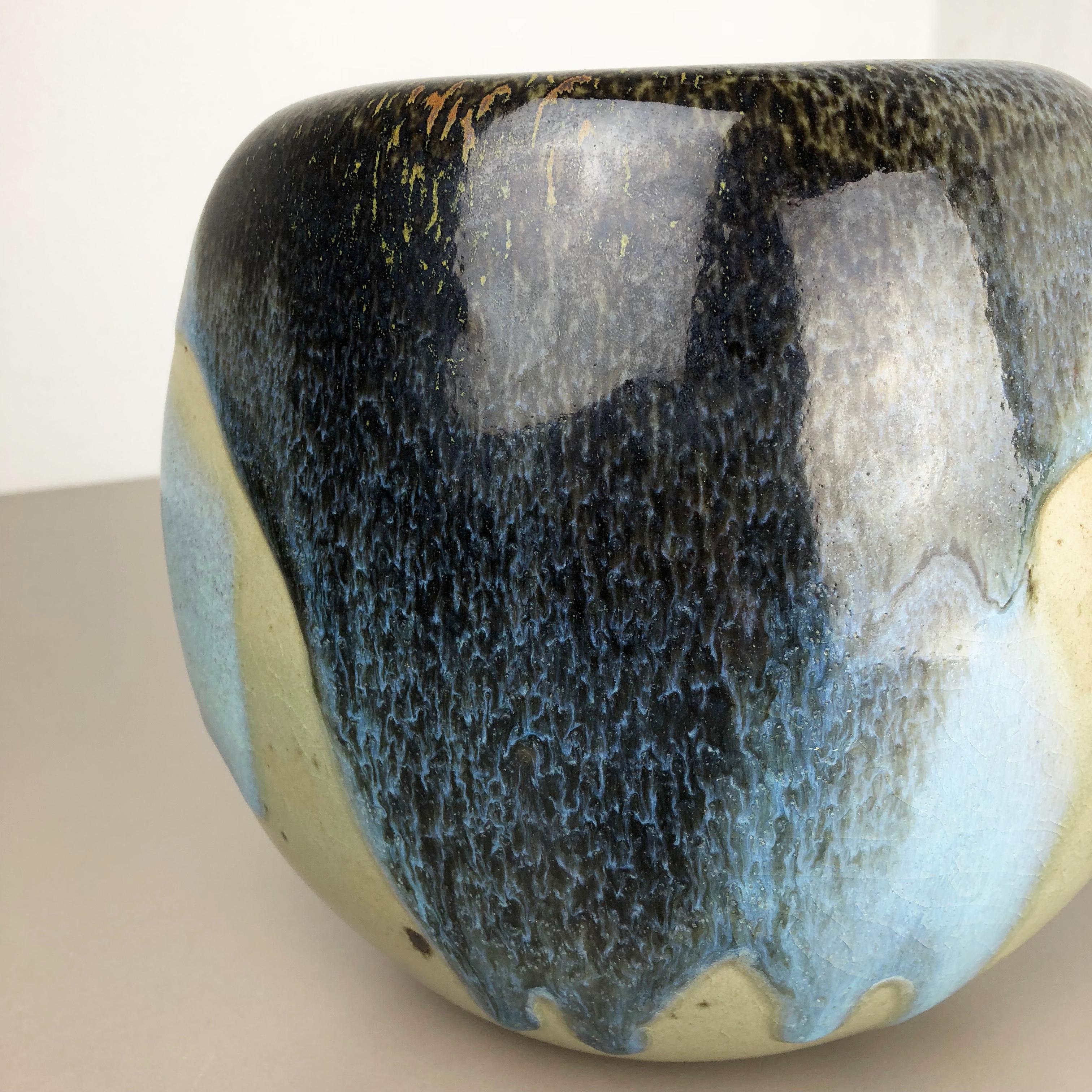 Abstract Ceramic Studio Stoneware Vase by Gotlind Weigel, Germany, 1960s For Sale 2