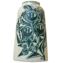 Abstract Ceramic Vase from Thorsbro Dybbøl, Denmark 1970s
