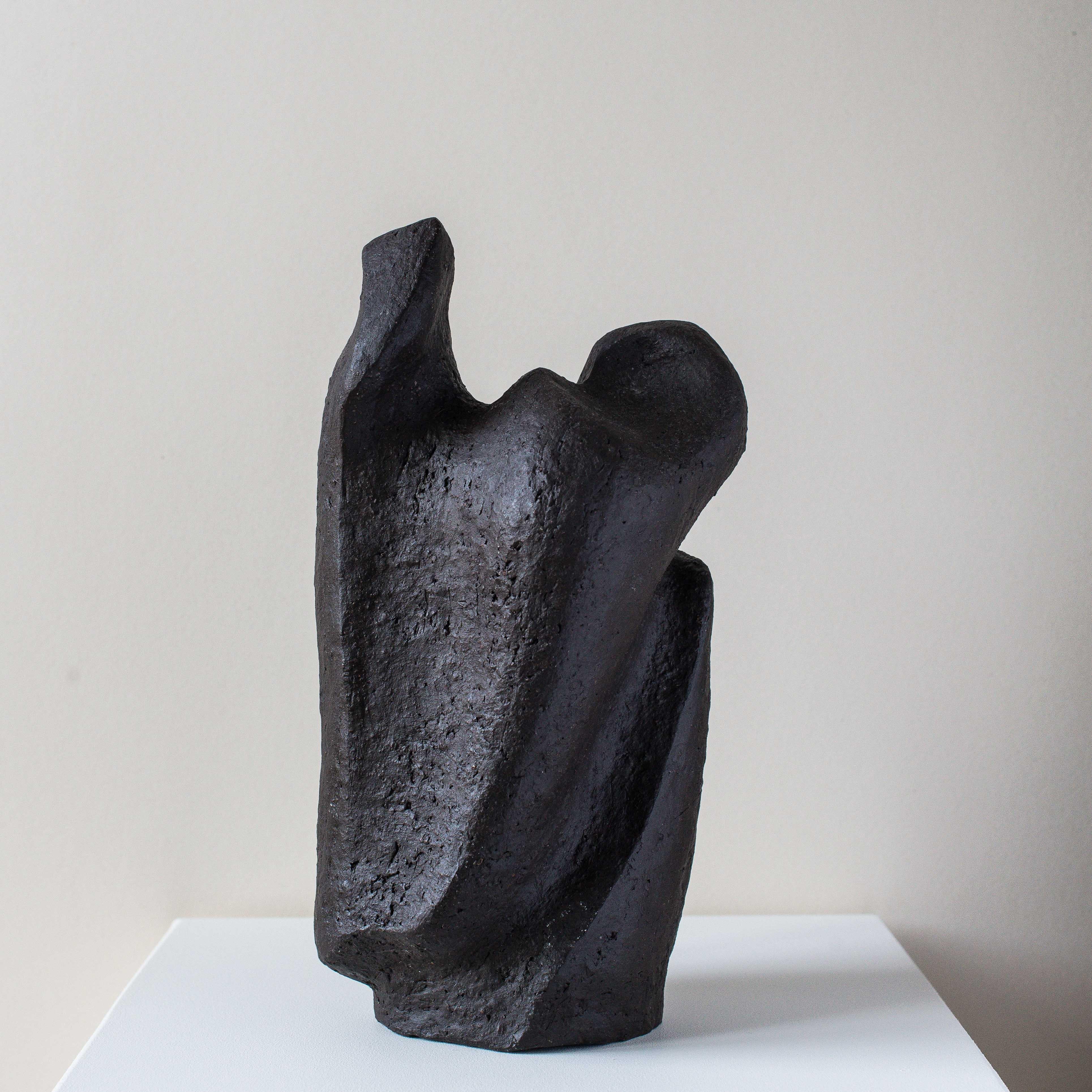 Argile Sculpture abstraite du milieu du siècle, argile de chamotte de forme libre