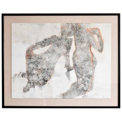 Abstract Charcoal and Pencil 'Yin and Yang' by California Artist Bernice Riley