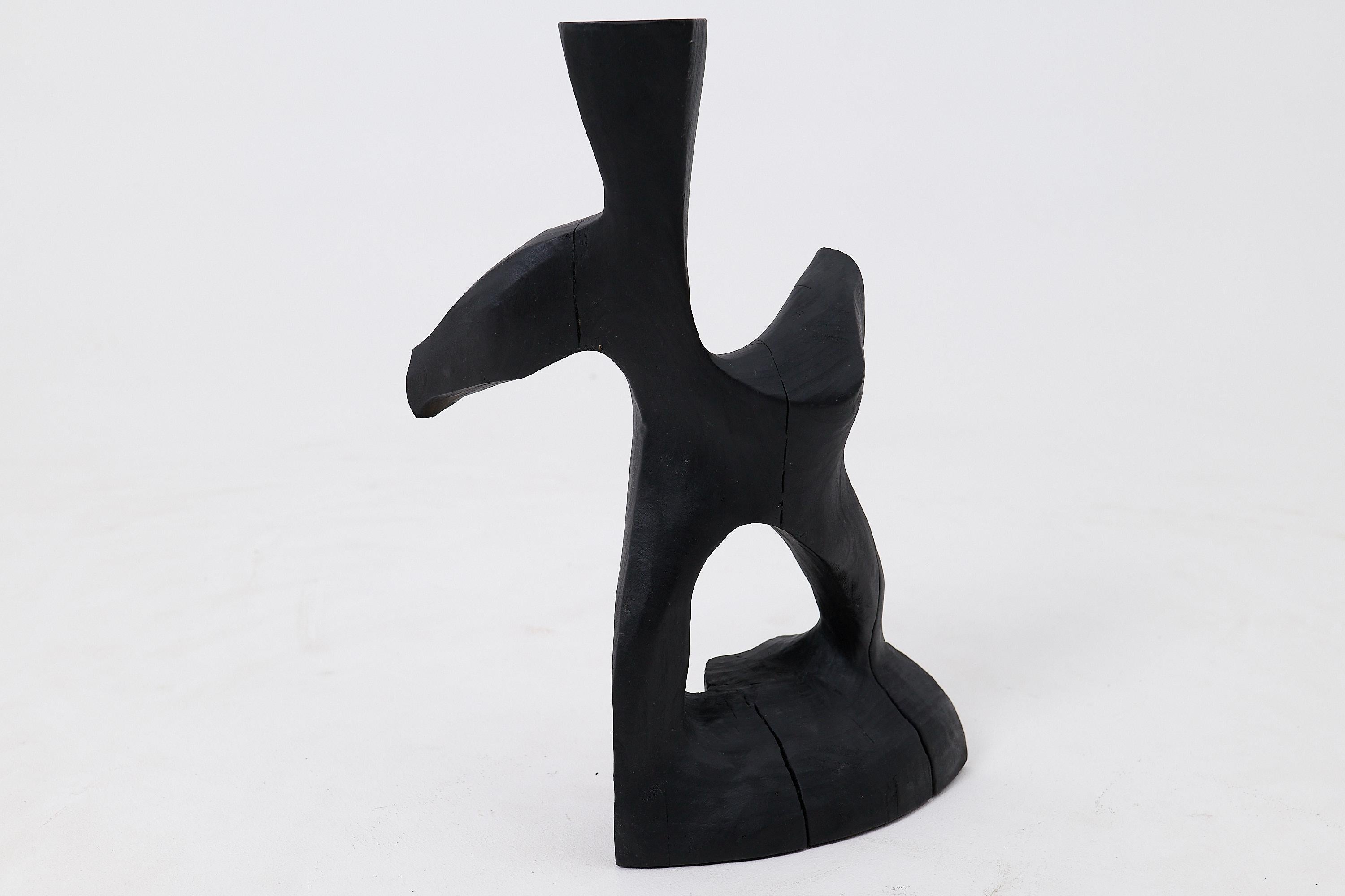 Abstract Charred Wood Sculpture, Totemic Form, By Logniture For Sale 1