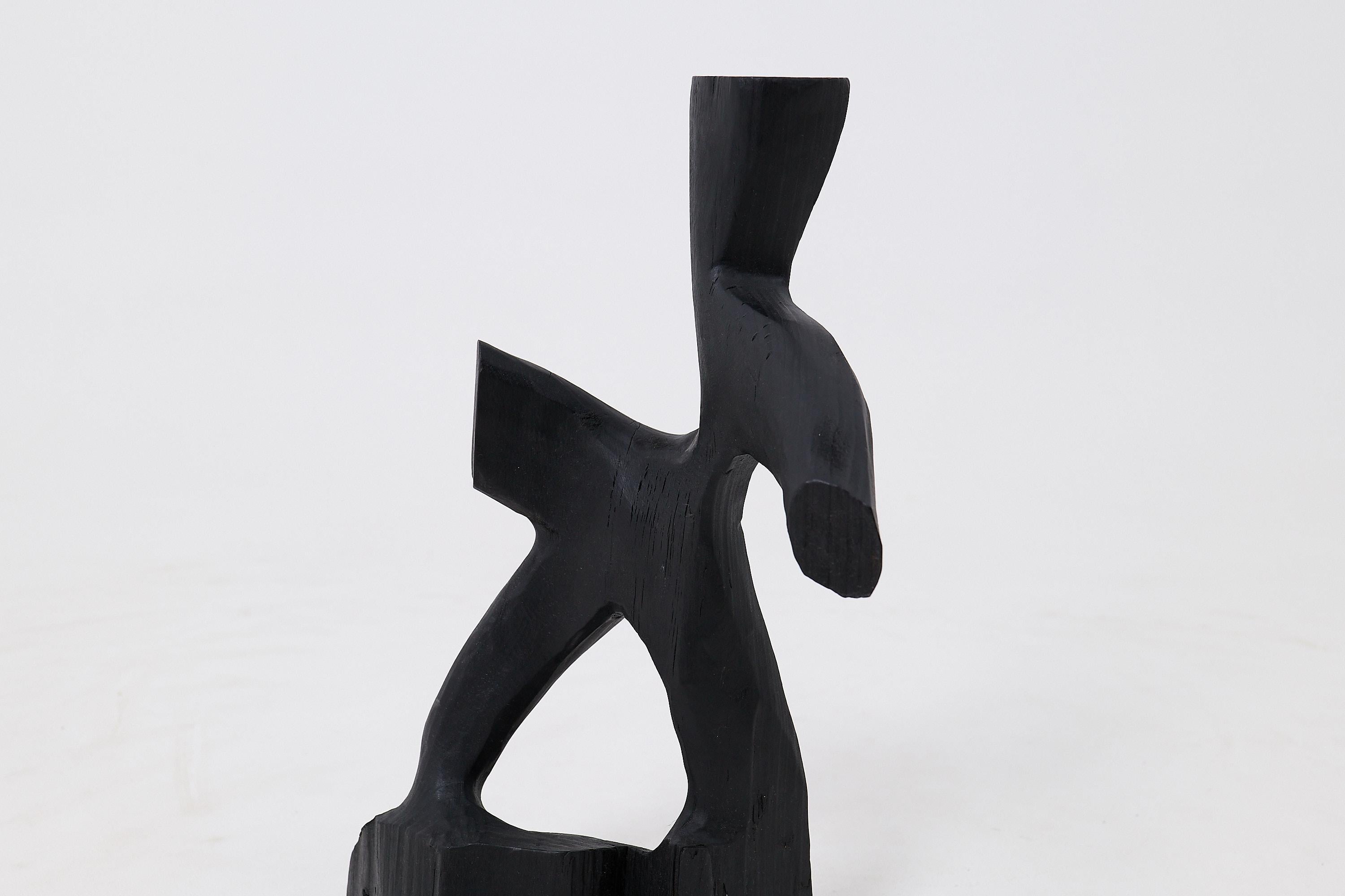 Abstract Charred Wood Sculpture, Totemic Form, By Logniture For Sale 2