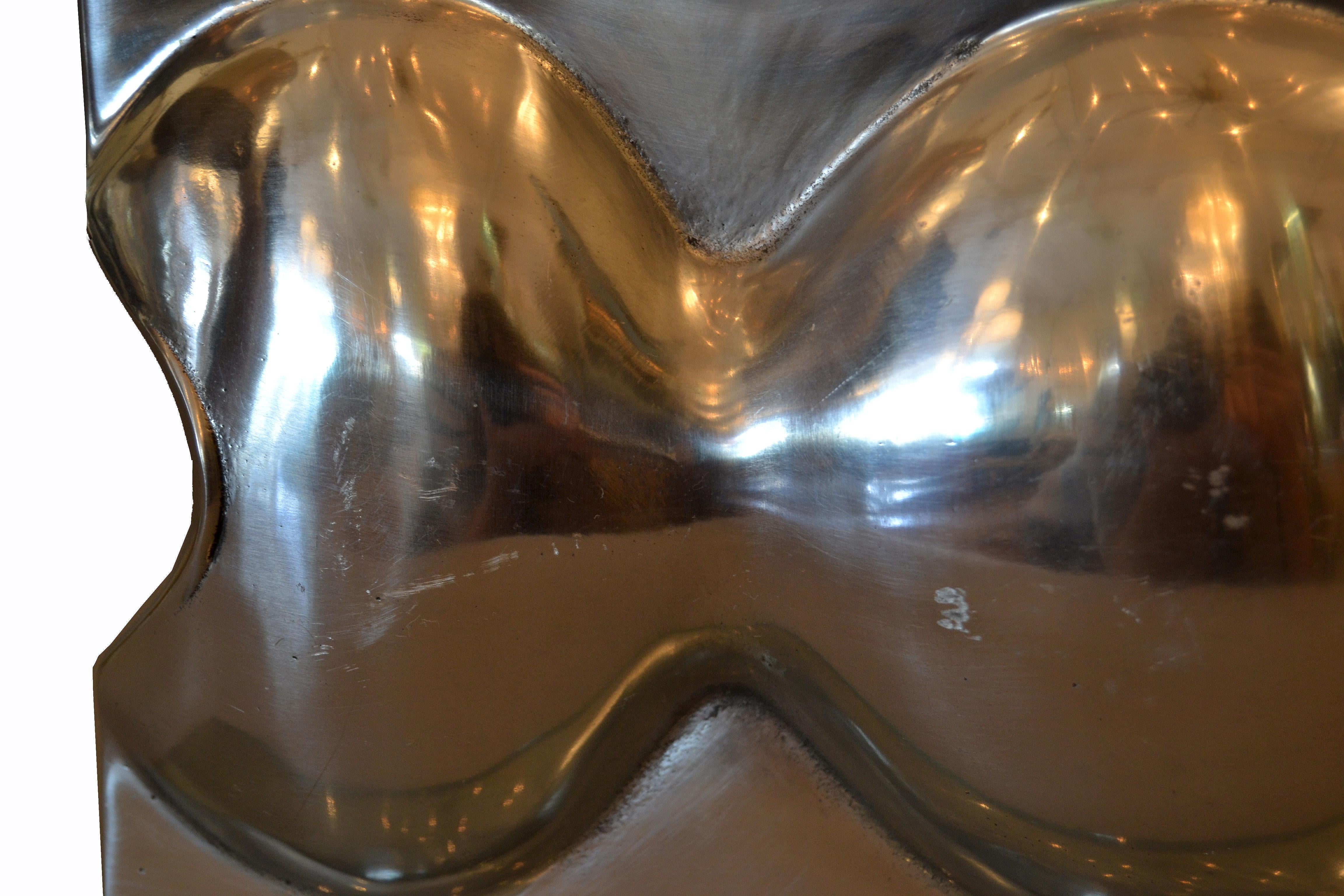 Abstract Chrome and Glass Table Sculpture 4