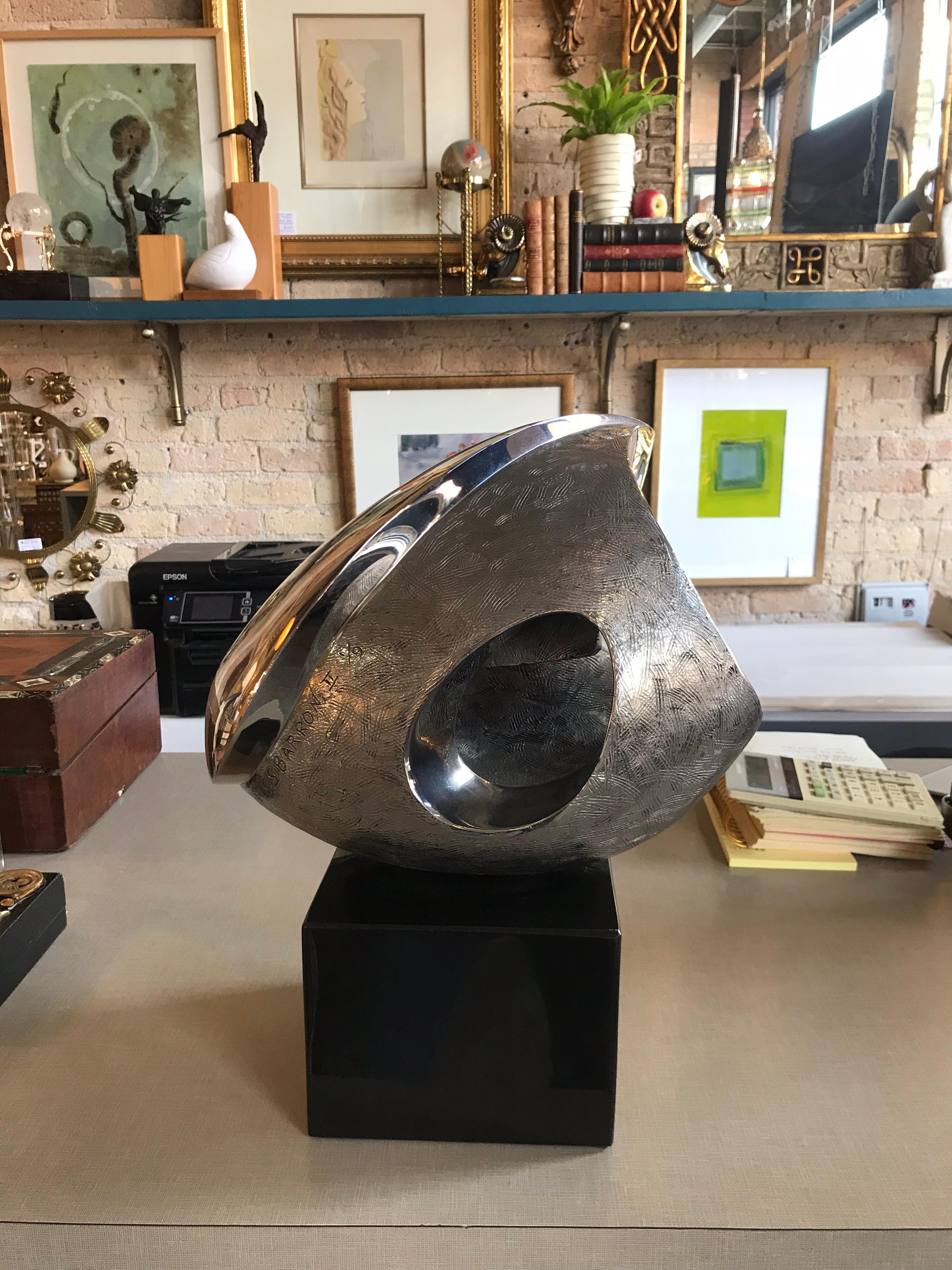 Organic Modern Abstract Chrome Sculpture by S.S. Barron the 2nd