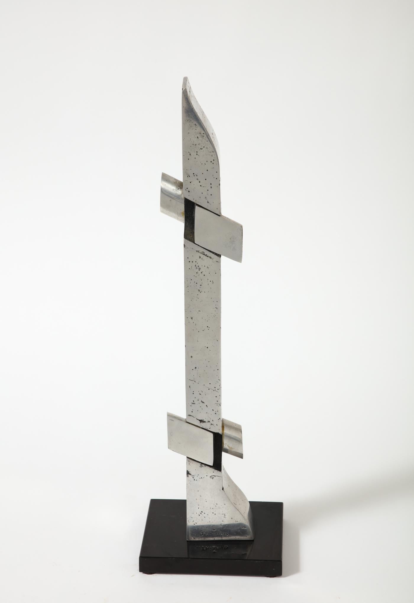 Modern Abstract Chromed Steel Sculpture by Thibaud Weisz, c. 1950 For Sale