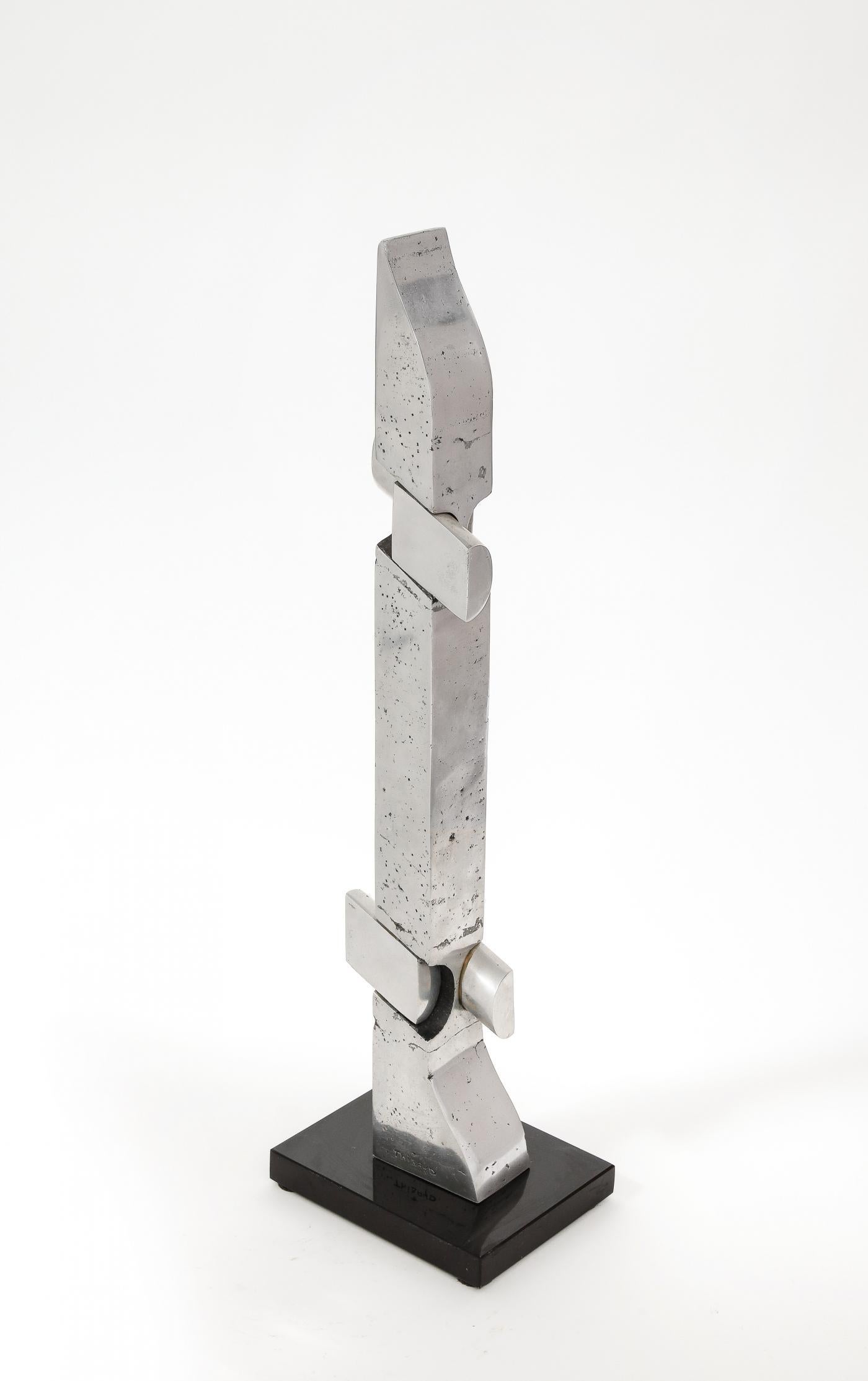 French Abstract Chromed Steel Sculpture by Thibaud Weisz, c. 1950 For Sale