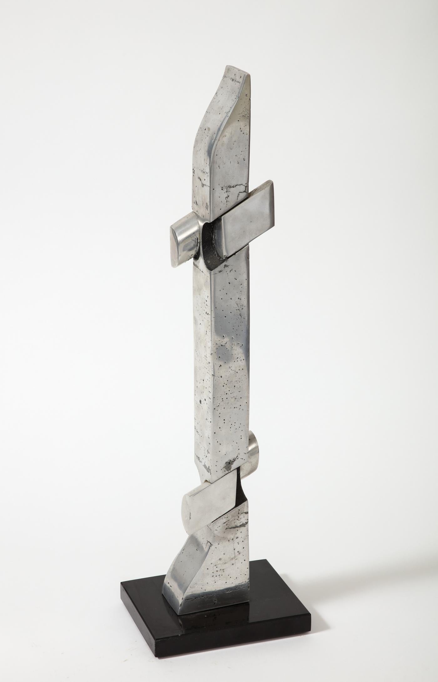 Abstract Chromed Steel Sculpture by Thibaud Weisz, c. 1950 For Sale 1
