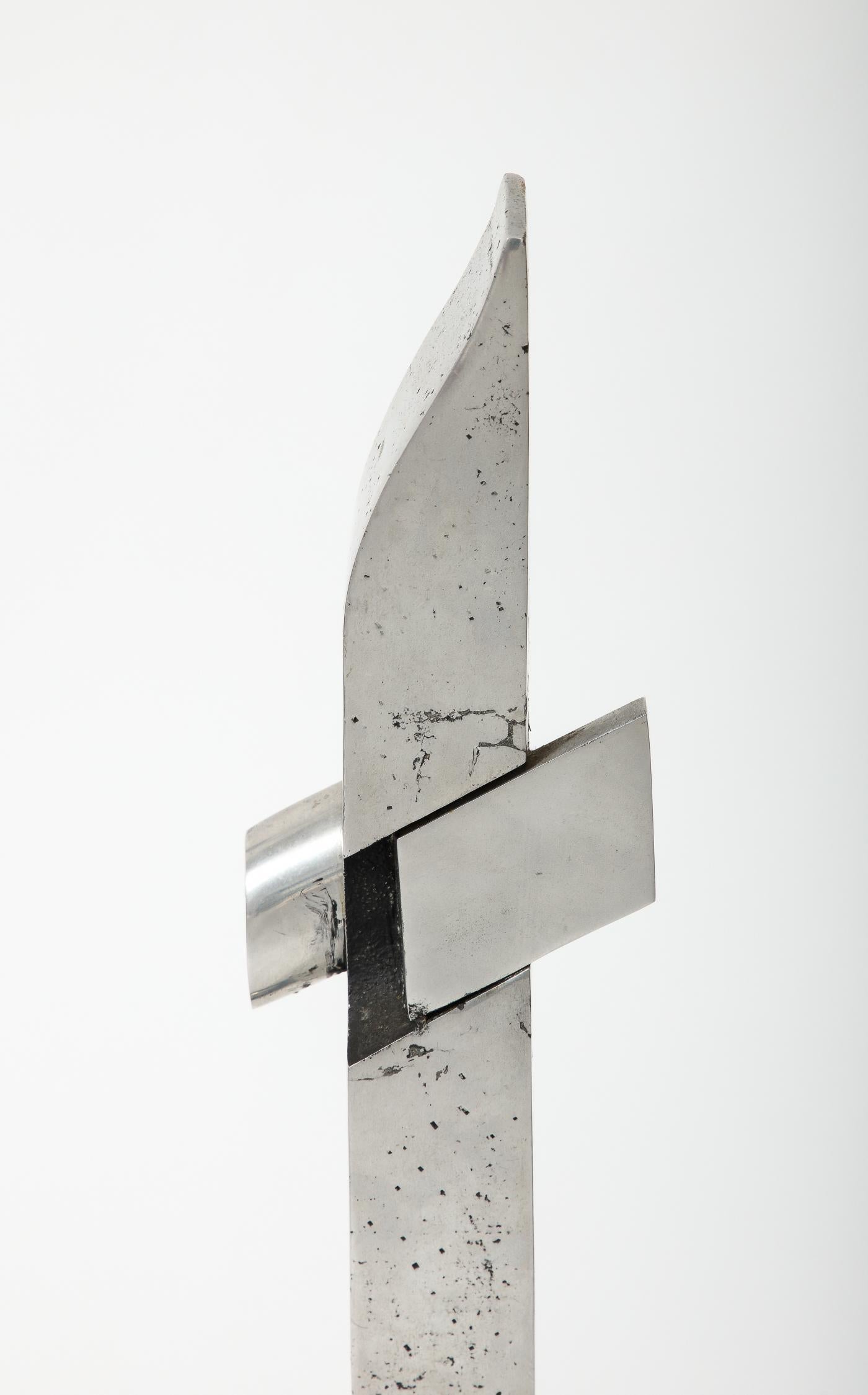 Abstract Chromed Steel Sculpture by Thibaud Weisz, c. 1950 For Sale 2