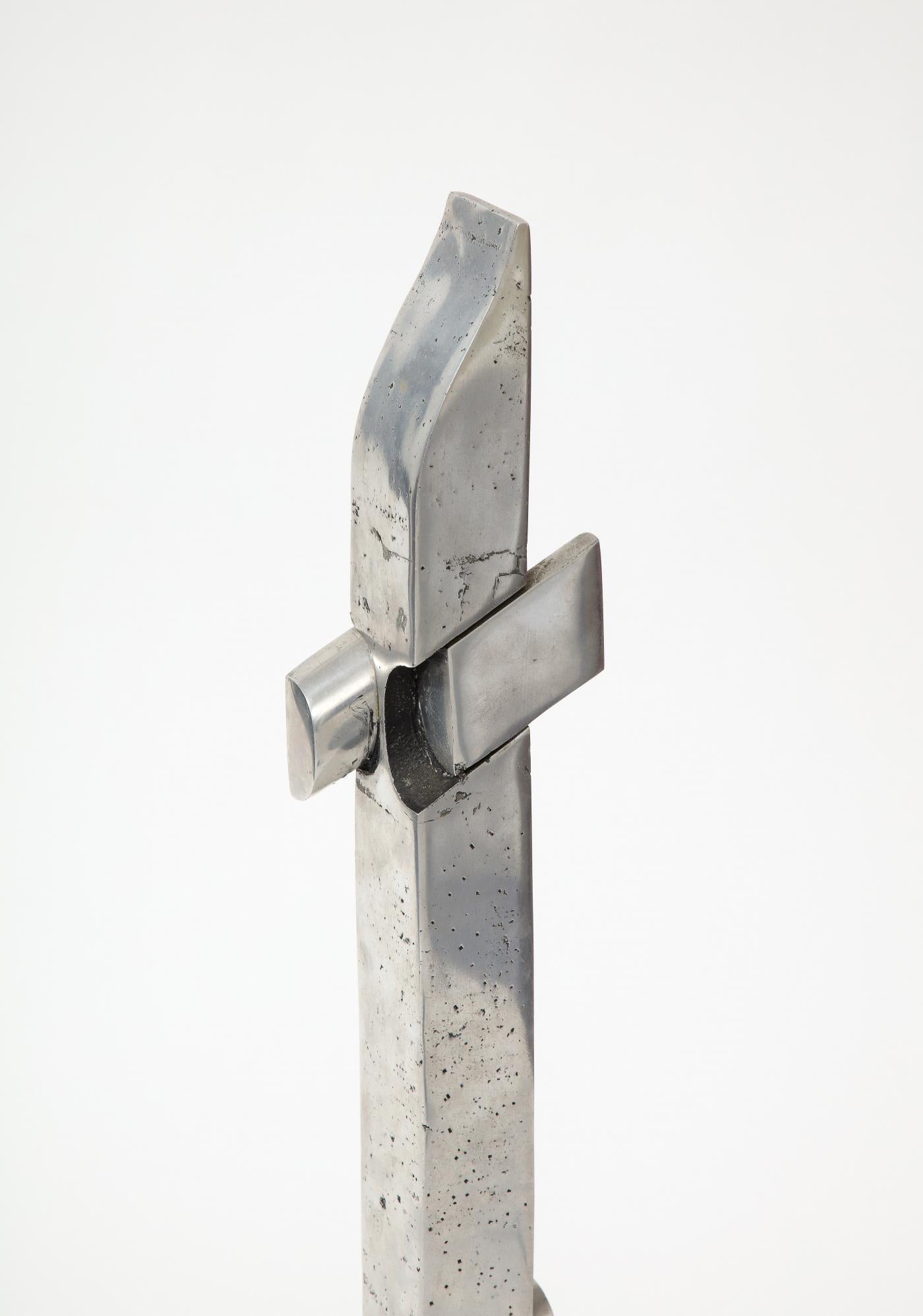 Abstract Chromed Steel Sculpture by Thibaud Weisz, c. 1950 For Sale 3