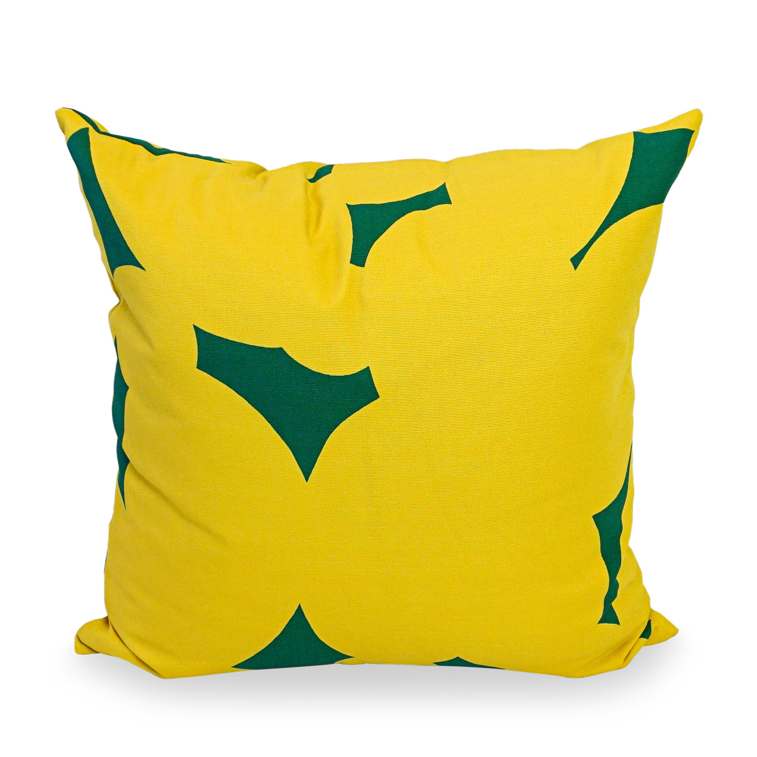 Modern Abstract Citron and Green Throw Pillows For Sale