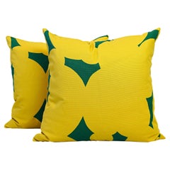 Coussins décoratifs abstraits verts et citron