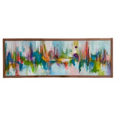 Abstract Cityscape Style Contemporary Art/Painting, Acrylics on Canvas, Framed
