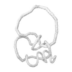 "Abstract Cloud #1" Matte White Mixed-Media Hanging Sculpture by Frank Herz