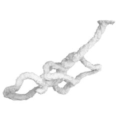 "Abstract Cloud #2" Matte White Mixed-Media Hanging Sculpture by Frank Herz