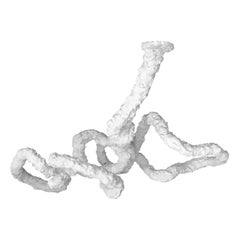 "Abstract Cloud #2" Matte White Mixed-Media Hanging Sculpture by Frank Herz