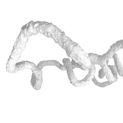 "Abstract Cloud #3" Matte White Mixed-Media Hanging Sculpture by Frank Herz