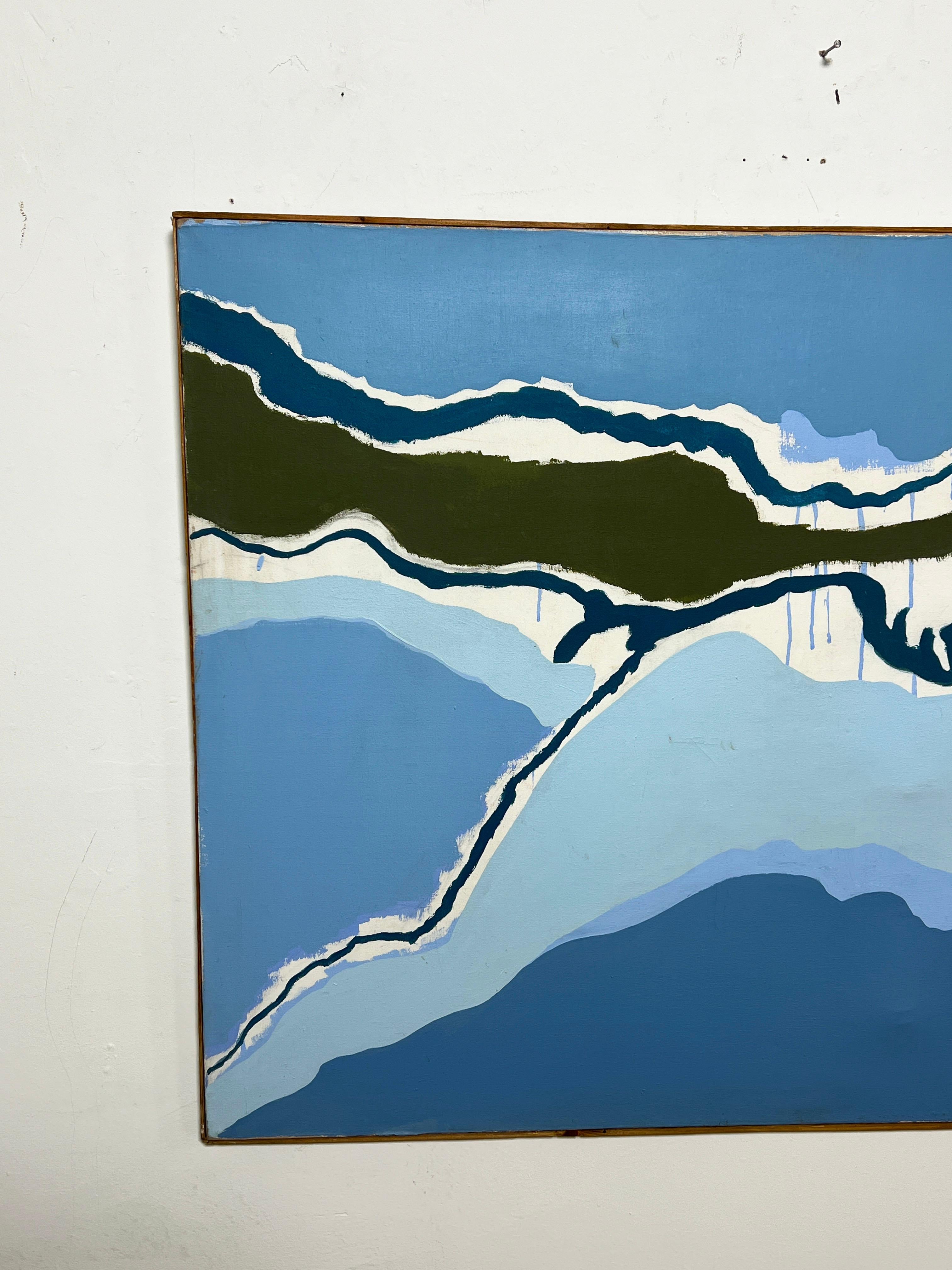 American Abstract Coastal Painting by Rockport Artist Nancy Sullivan Circa 1970s For Sale