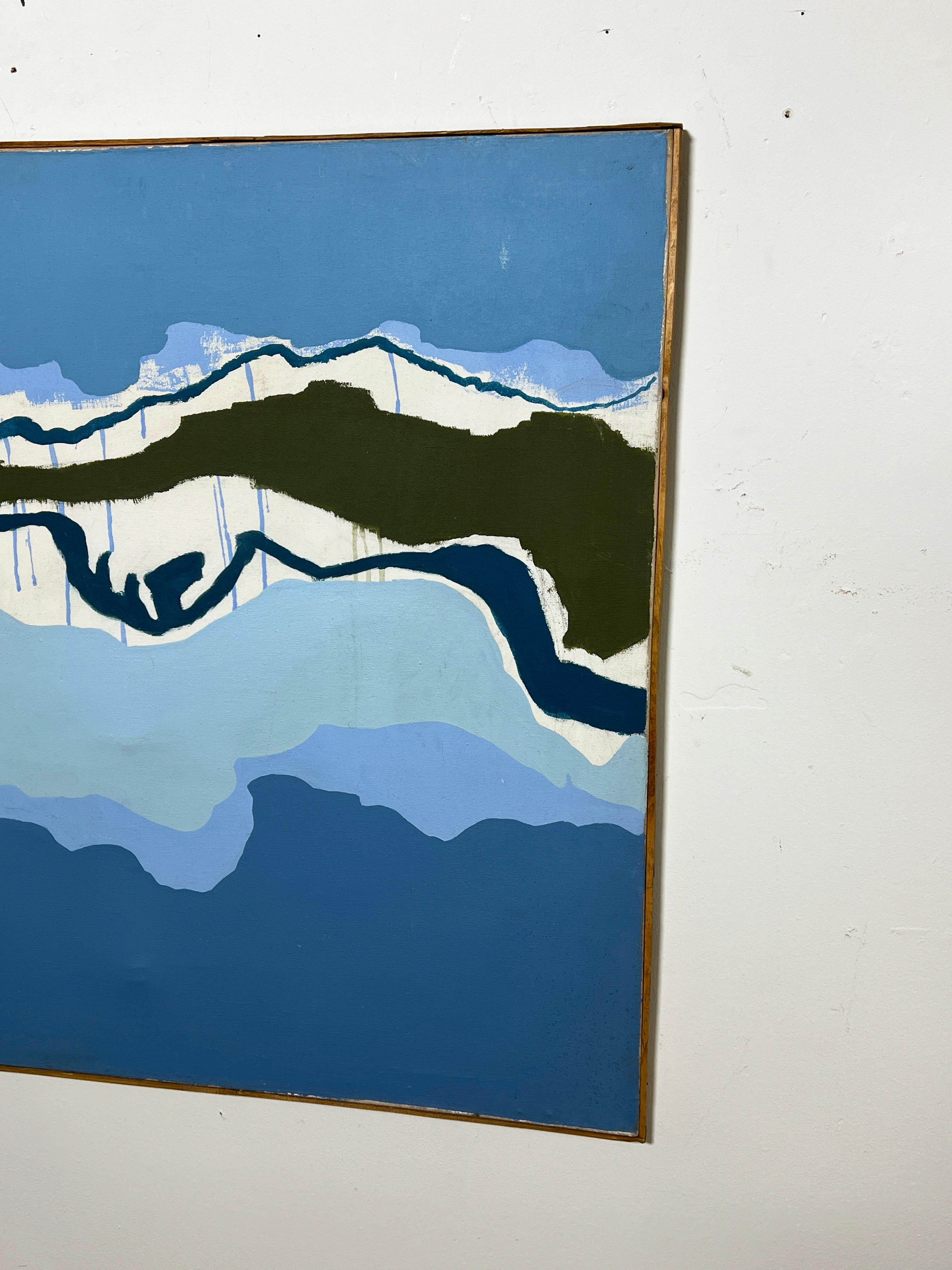 Late 20th Century Abstract Coastal Painting by Rockport Artist Nancy Sullivan Circa 1970s For Sale