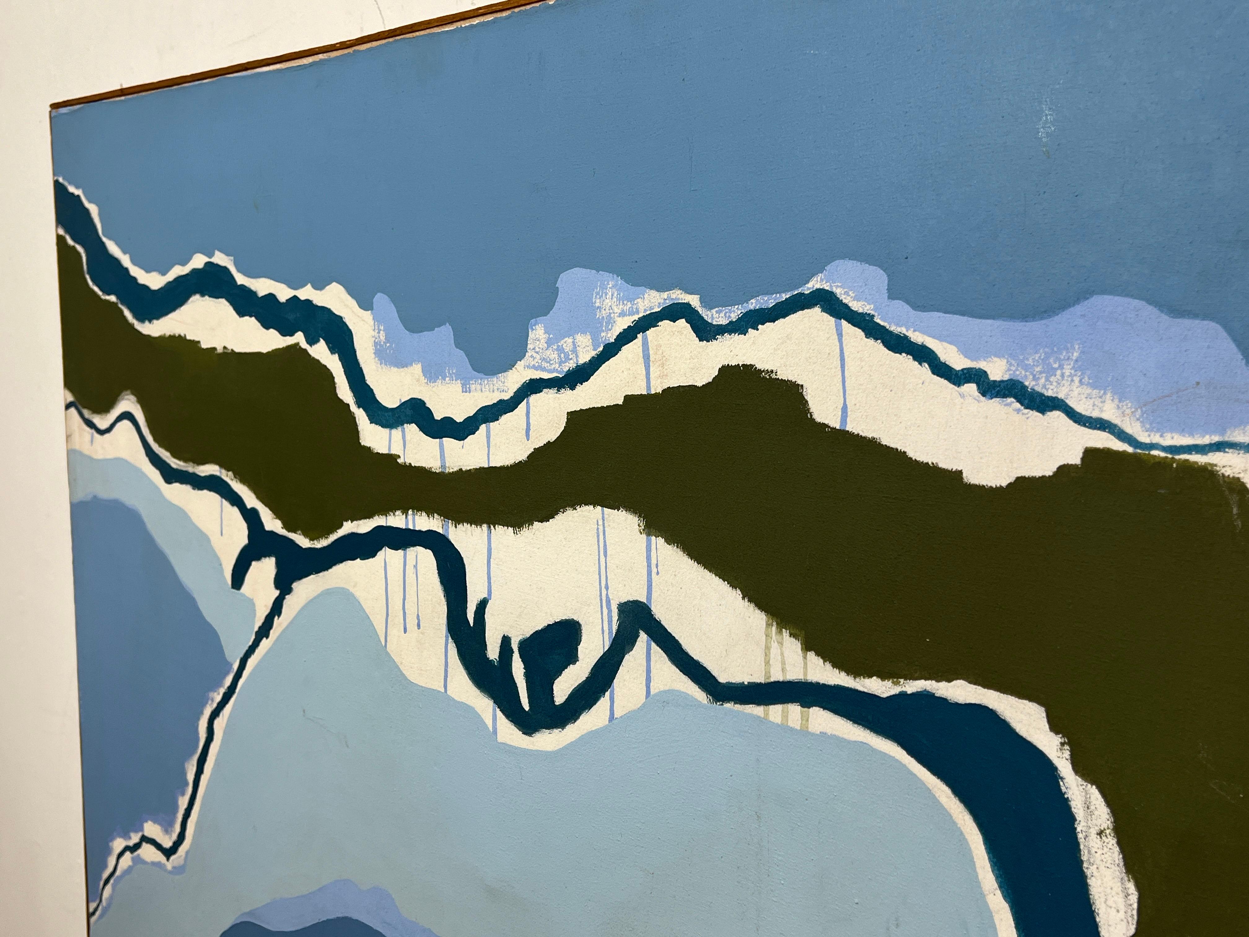 Abstract Coastal Painting by Rockport Artist Nancy Sullivan Circa 1970s For Sale 1