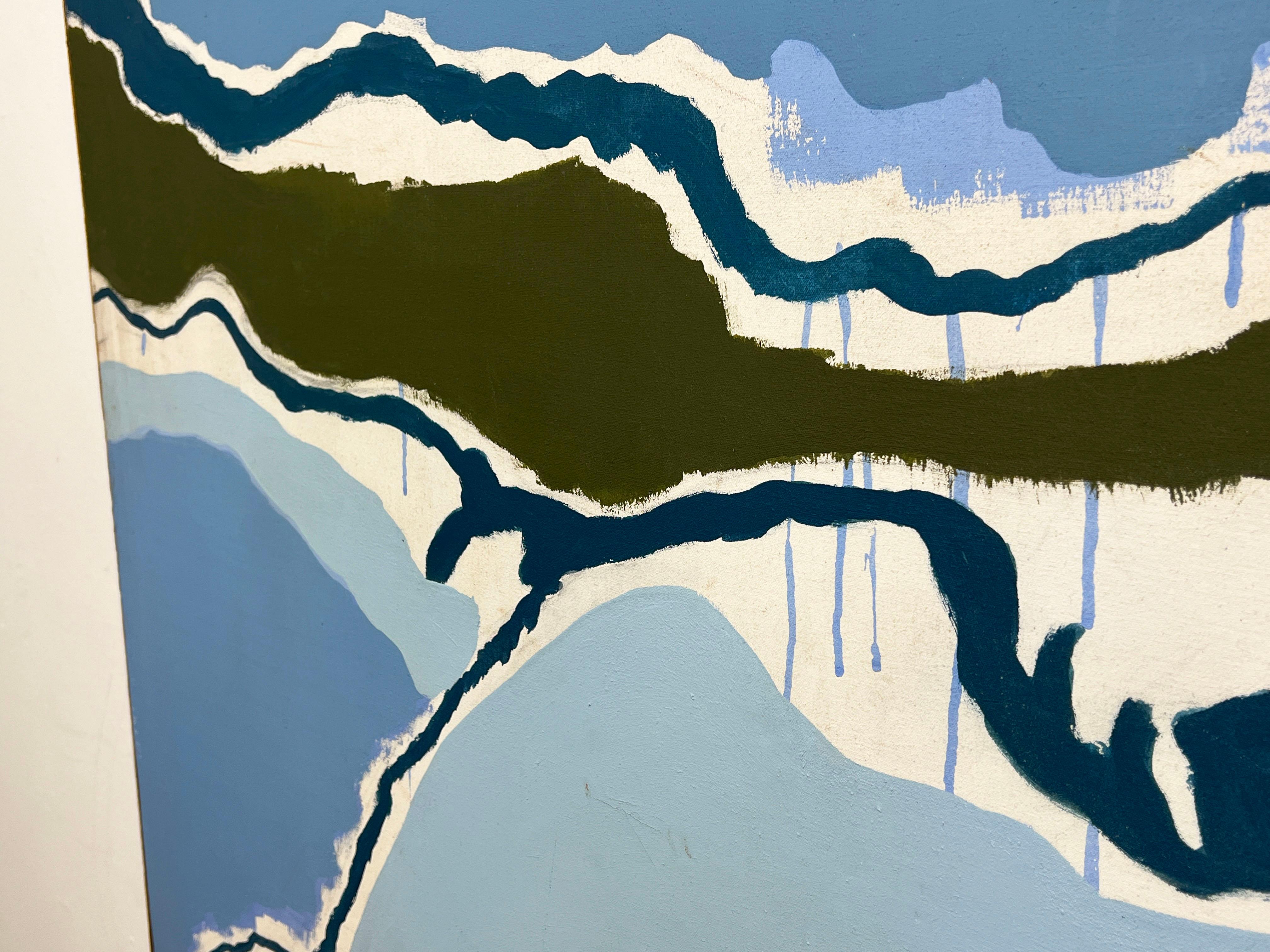 Abstract Coastal Painting by Rockport Artist Nancy Sullivan Circa 1970s For Sale 2