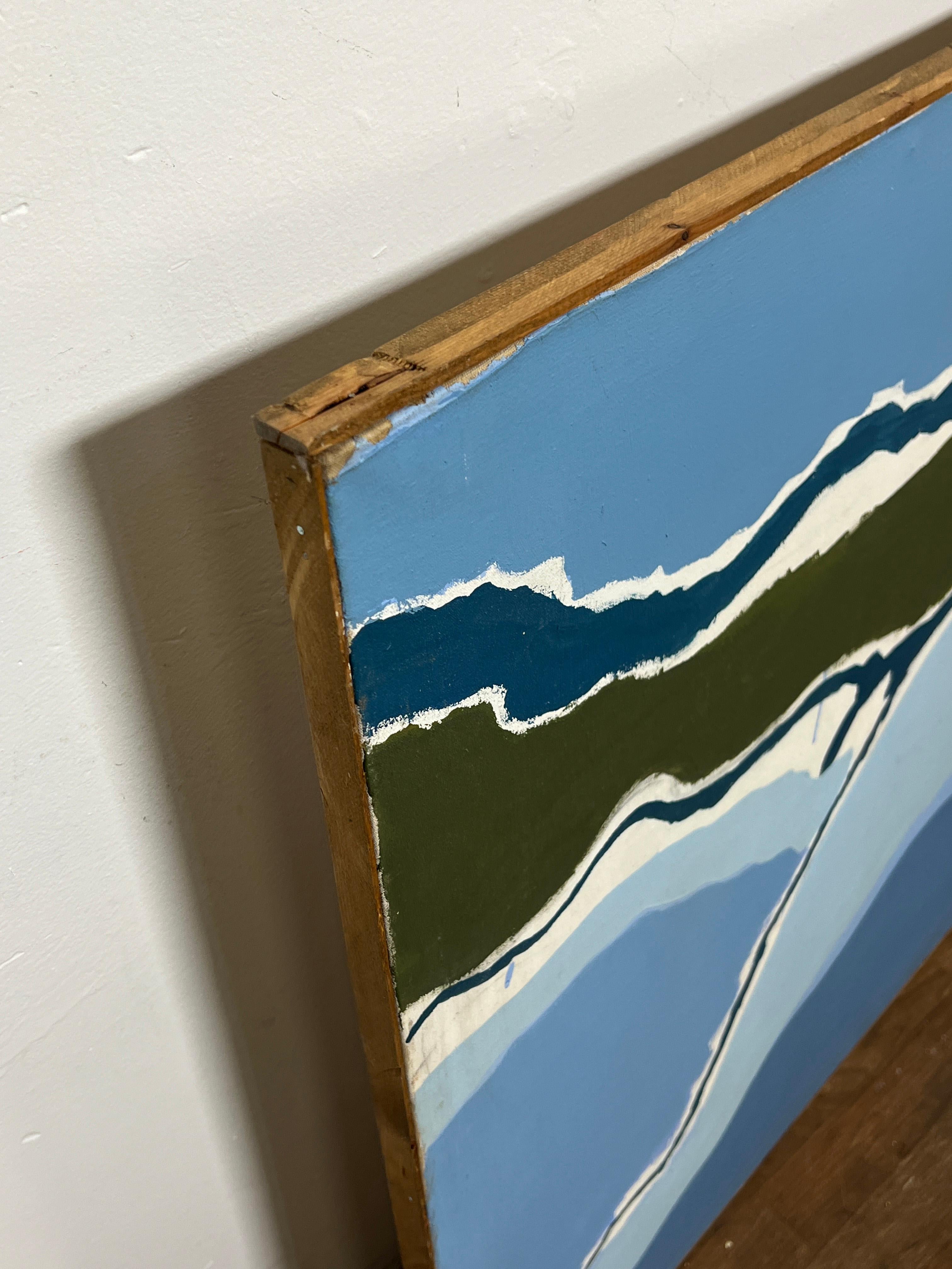 Abstract Coastal Painting by Rockport Artist Nancy Sullivan Circa 1970s For Sale 3
