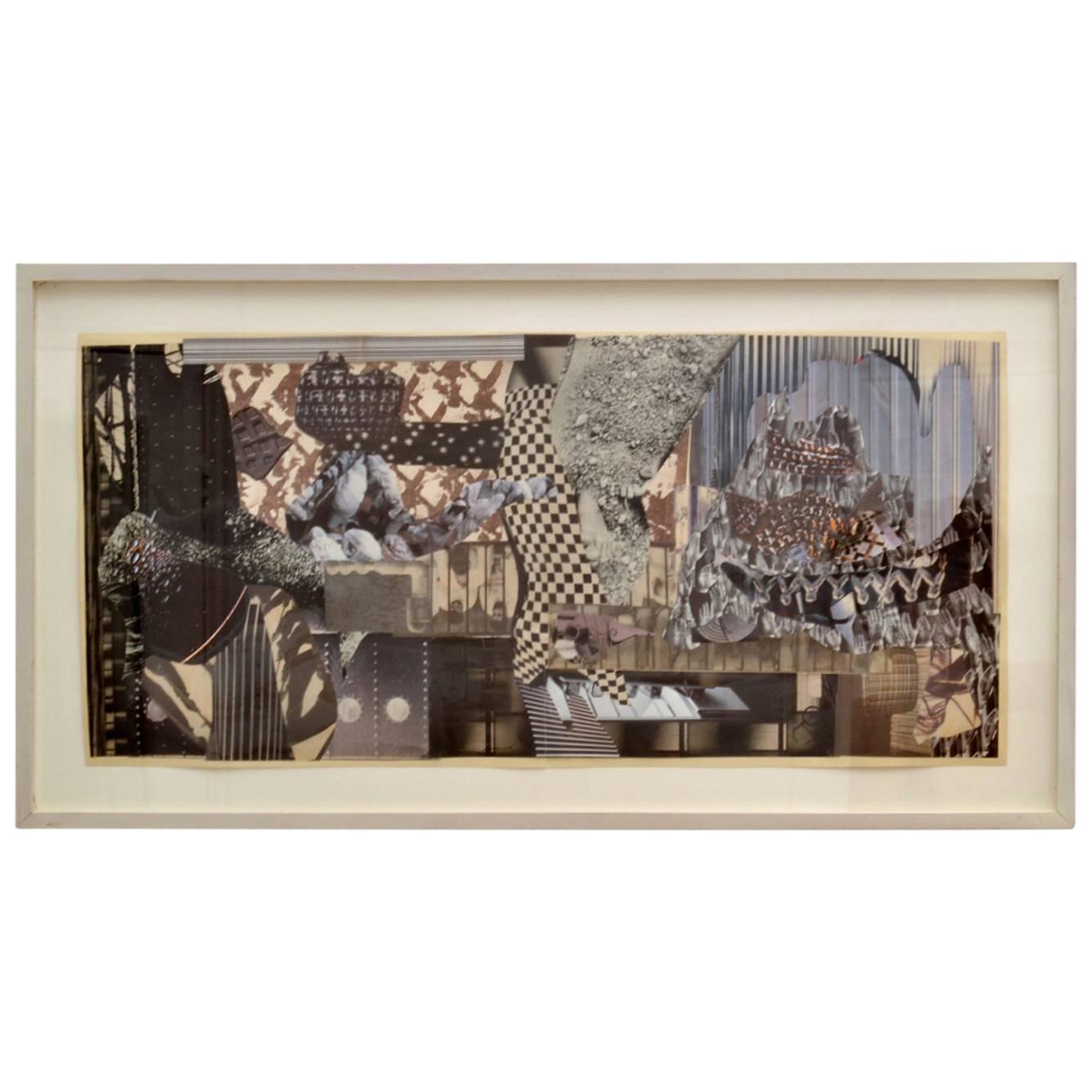 Abstrakte Collage-Kunst in Schwarz und Weiß von Bill Allan, Großbritannien, 1993