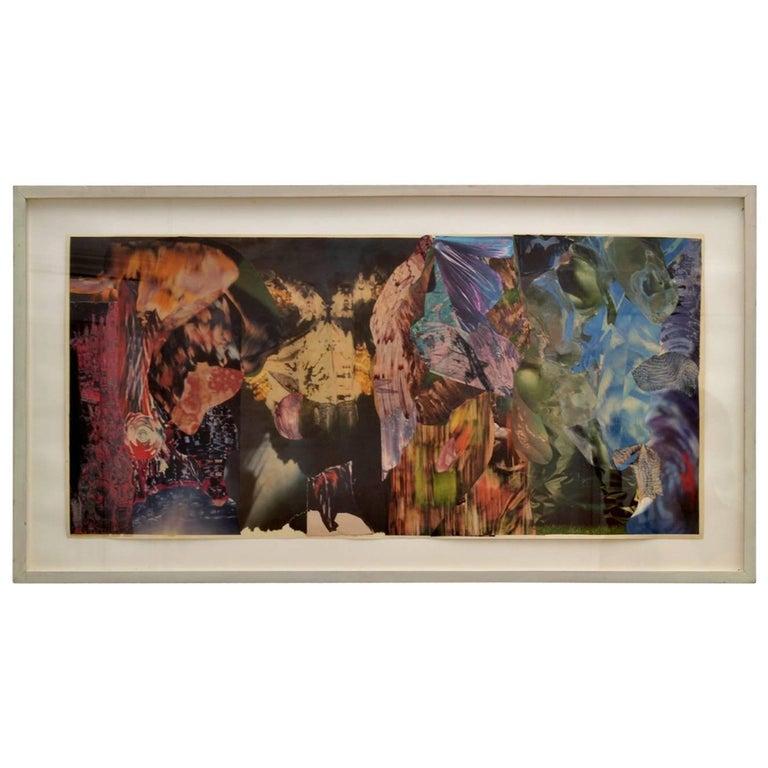 Abstrakte abstrakte Collage-Kunst in Rot von Bill Allan, UK, 1993 im Angebot 6