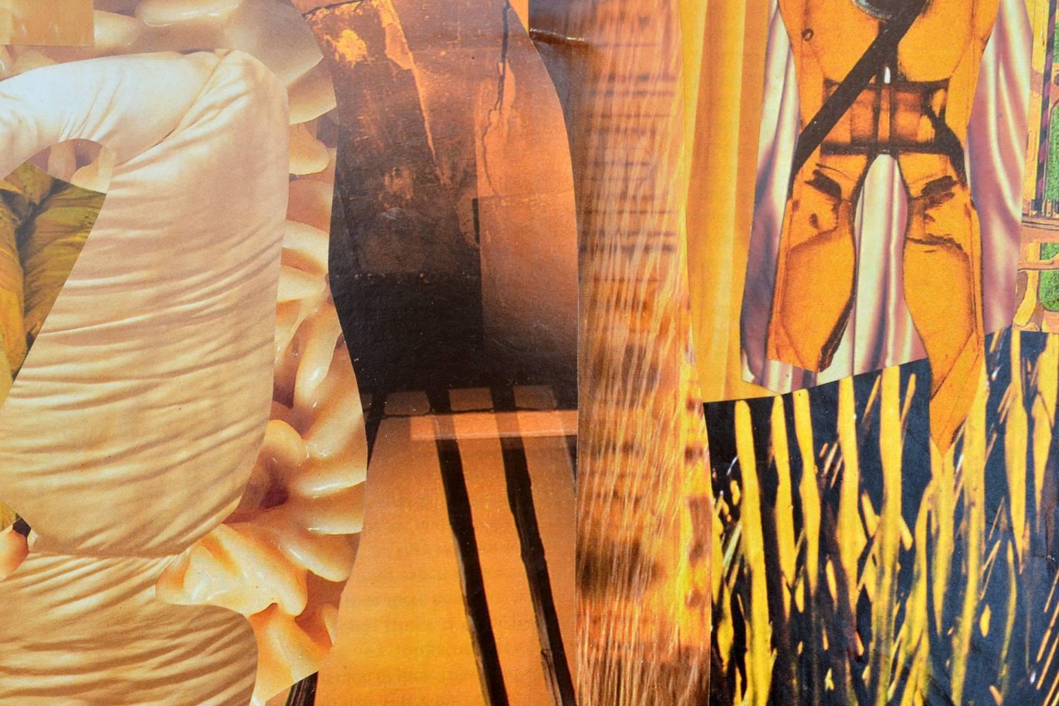 Fatto a mano Collage astratto in giallo di Bill Allan, Regno Unito, 1993 in vendita