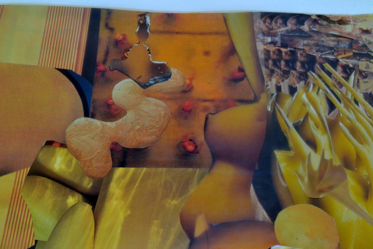 Collage astratto in giallo di Bill Allan, Regno Unito, 1993 In condizioni ottime in vendita a London, GB
