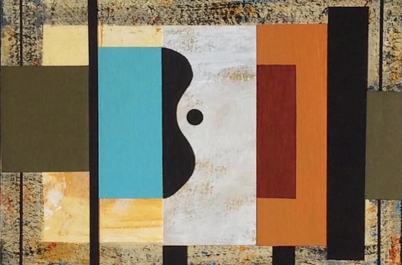 Collage Abstracto Del Artista John Taylor, Inglaterra, Contemporáneo en Nuevo Estado en New York, NY