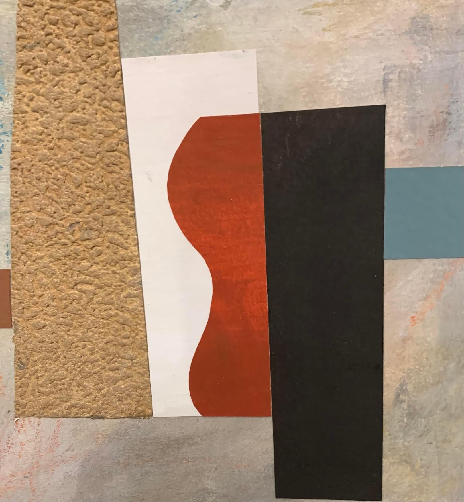 English Abstract Collage Painting by John Taylor, England, Contemporary