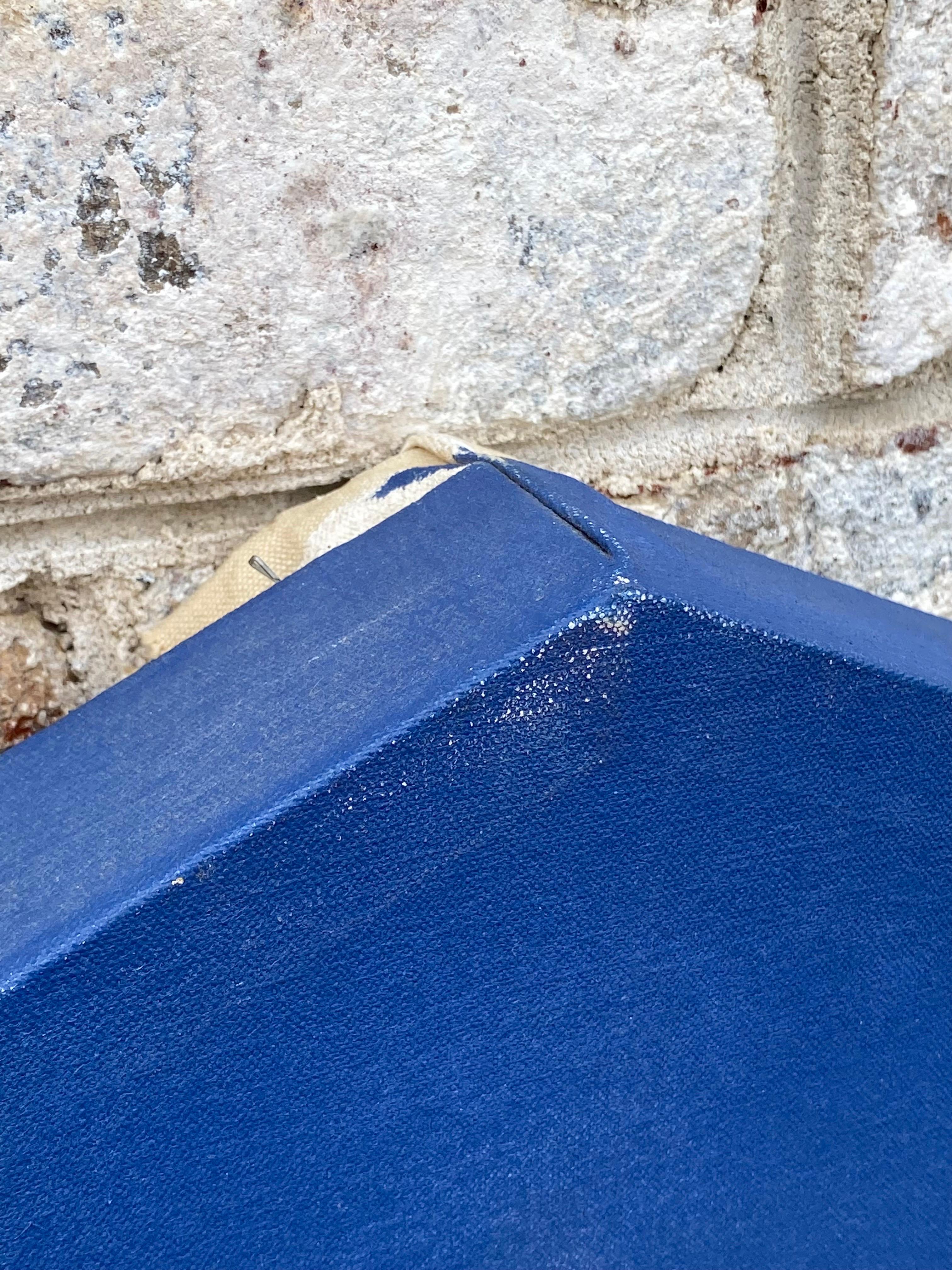 Öl auf Leinwand abstrakte Farbe Block Malerei auf Chevron förmigen Rahmen.... sehr interessant und unsigned.