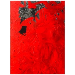 Abstract Color Field Mixed-Media Canvas, Vermillion & Pepper by BT Newton, 2016