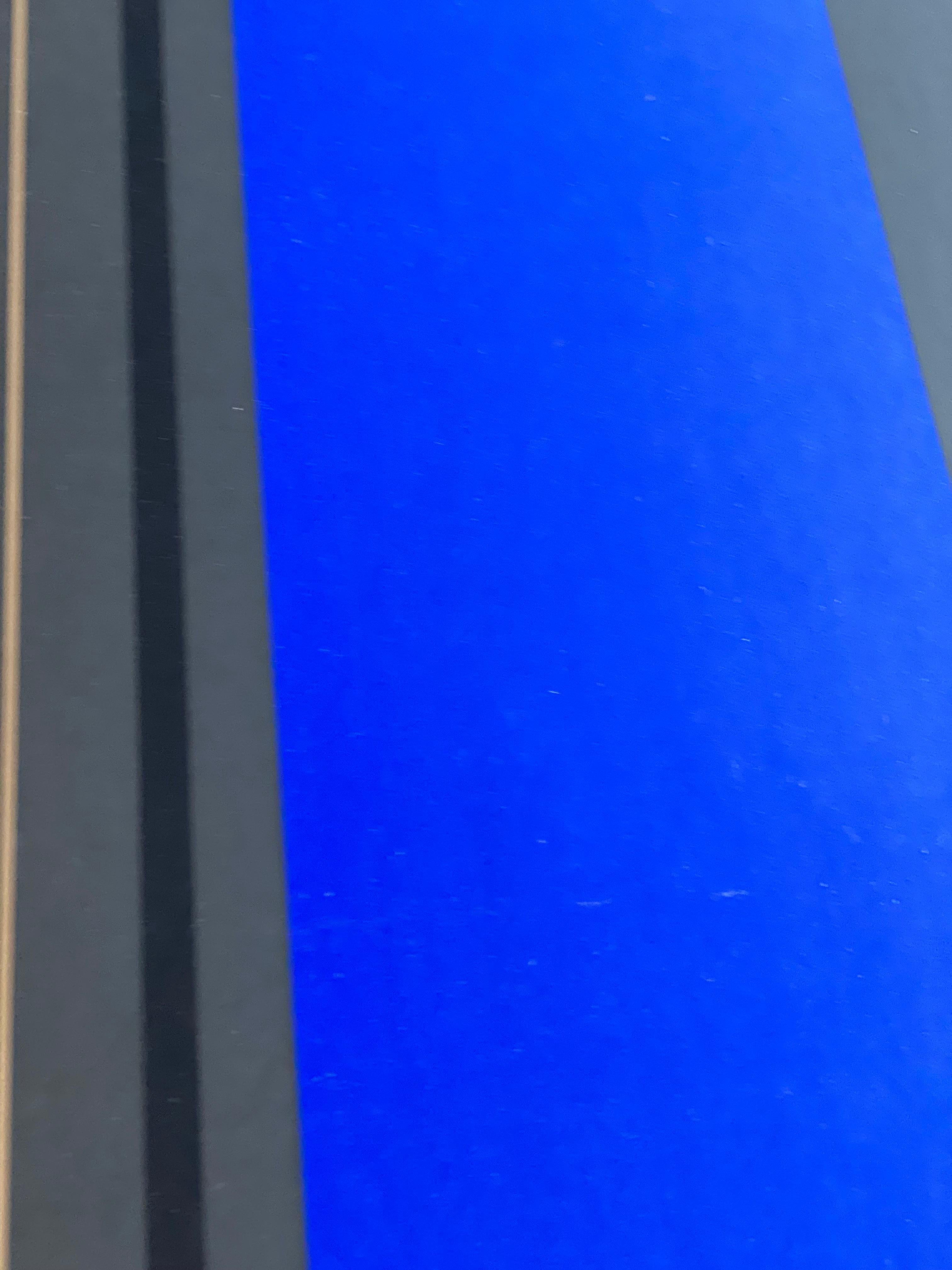 Abstrakter Farbsiebdruck von Luc Peire, geometrische Formen in Blau und Schwarz im Angebot 4