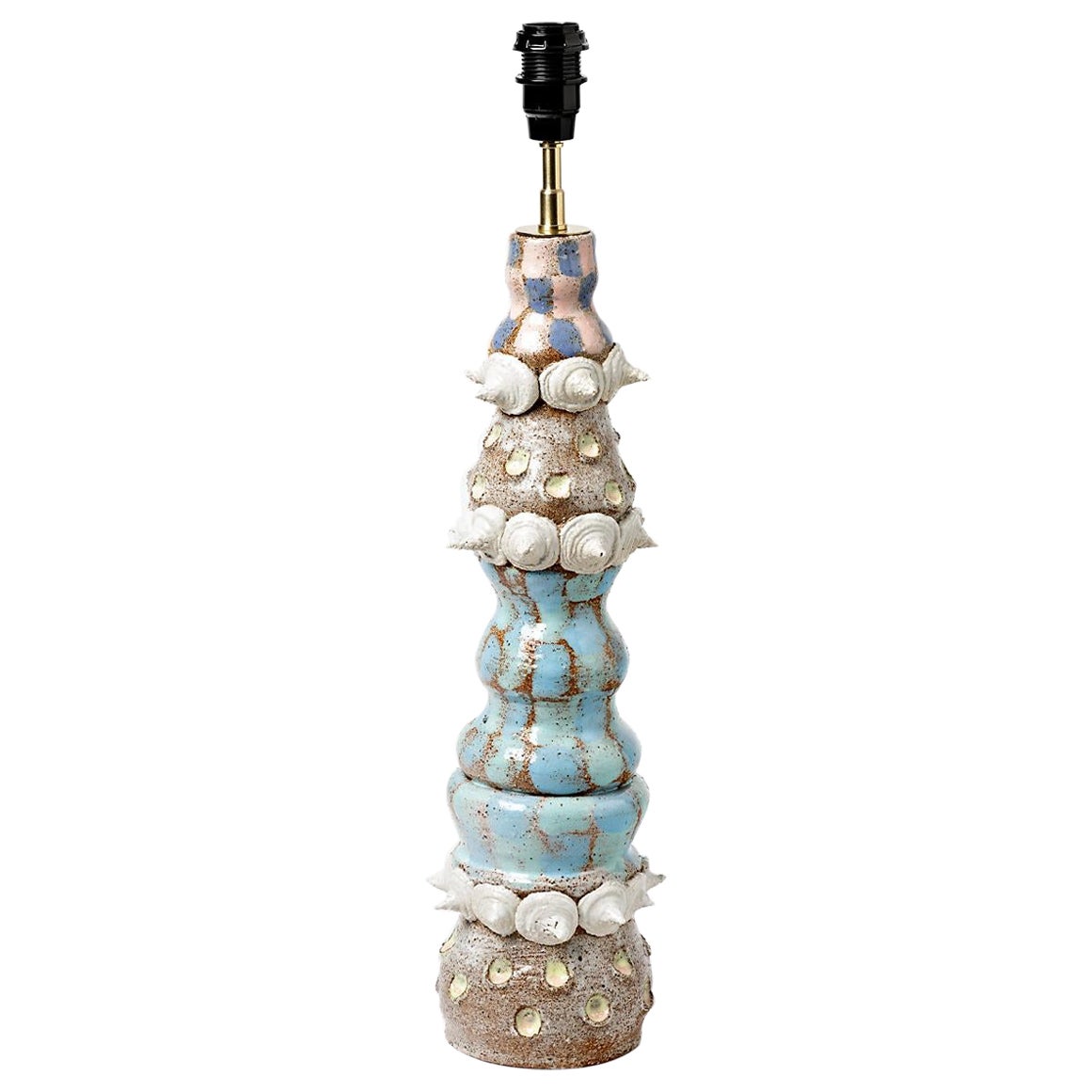 Abstract Colored Stoneware Ceramic Table Lamp by M Sauce Unique Piece, 2021