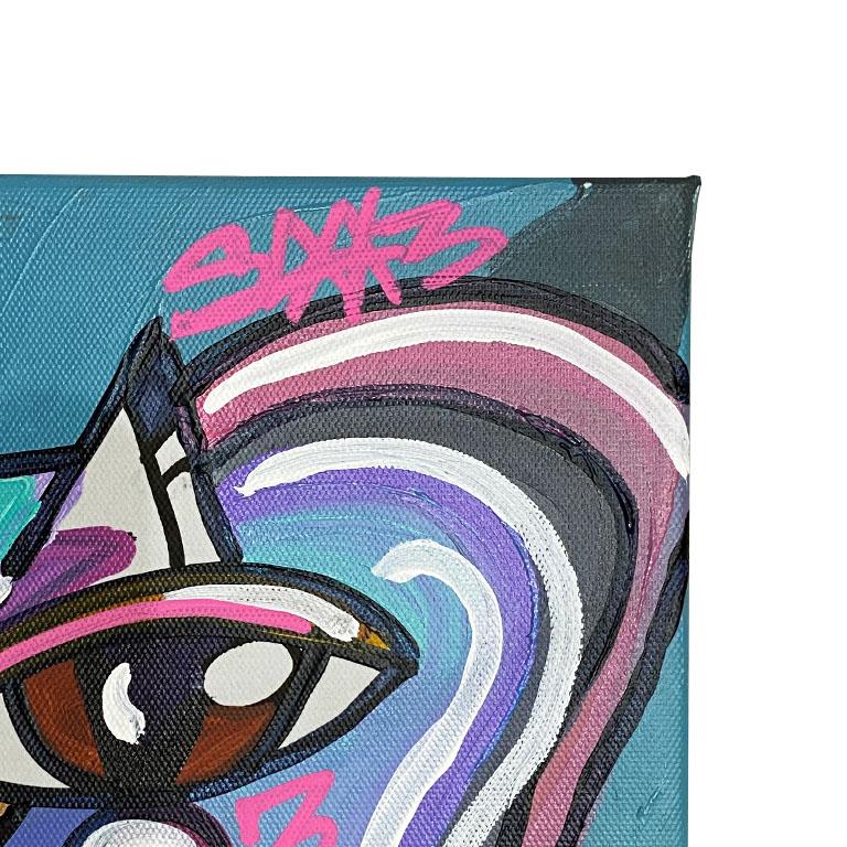 Modernistisches, farbenfrohes, blaues kubistisches Porträtmalerei nach Picasso, nach Picasso im Zustand „Hervorragend“ im Angebot in Oklahoma City, OK
