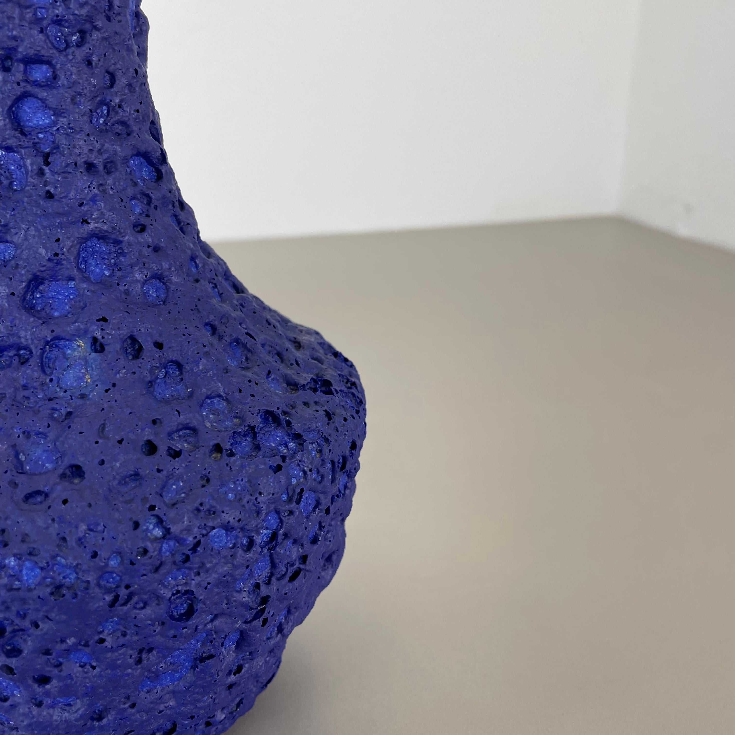 Blaue brutalistische Vase aus farbenfroher Keramik von Silberdistel, W. Germany, 1950er Jahre im Angebot 4