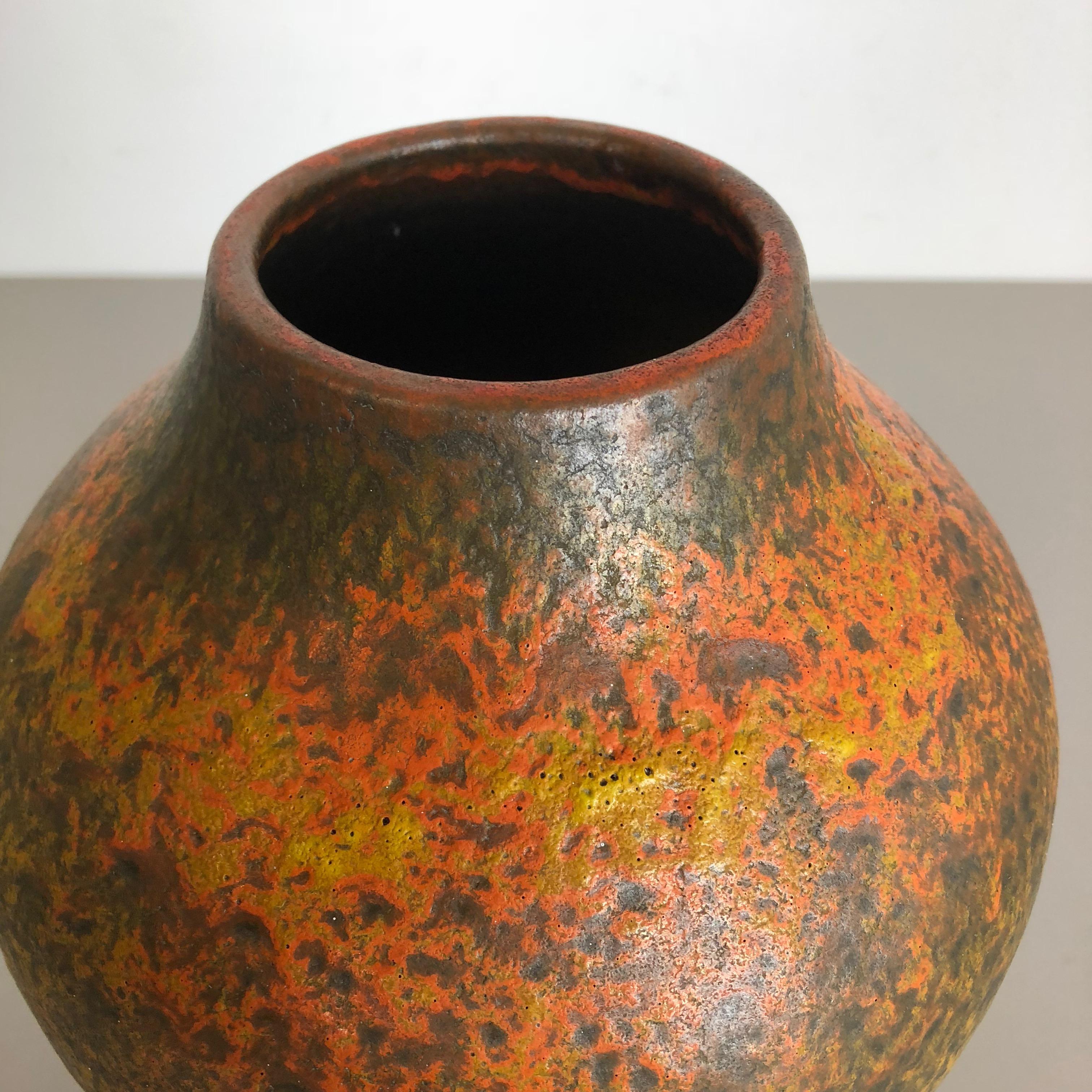 Abstract Colorful Pottery Floor Vase Made by Silberdistel, W. Germany, 1950s For Sale 3
