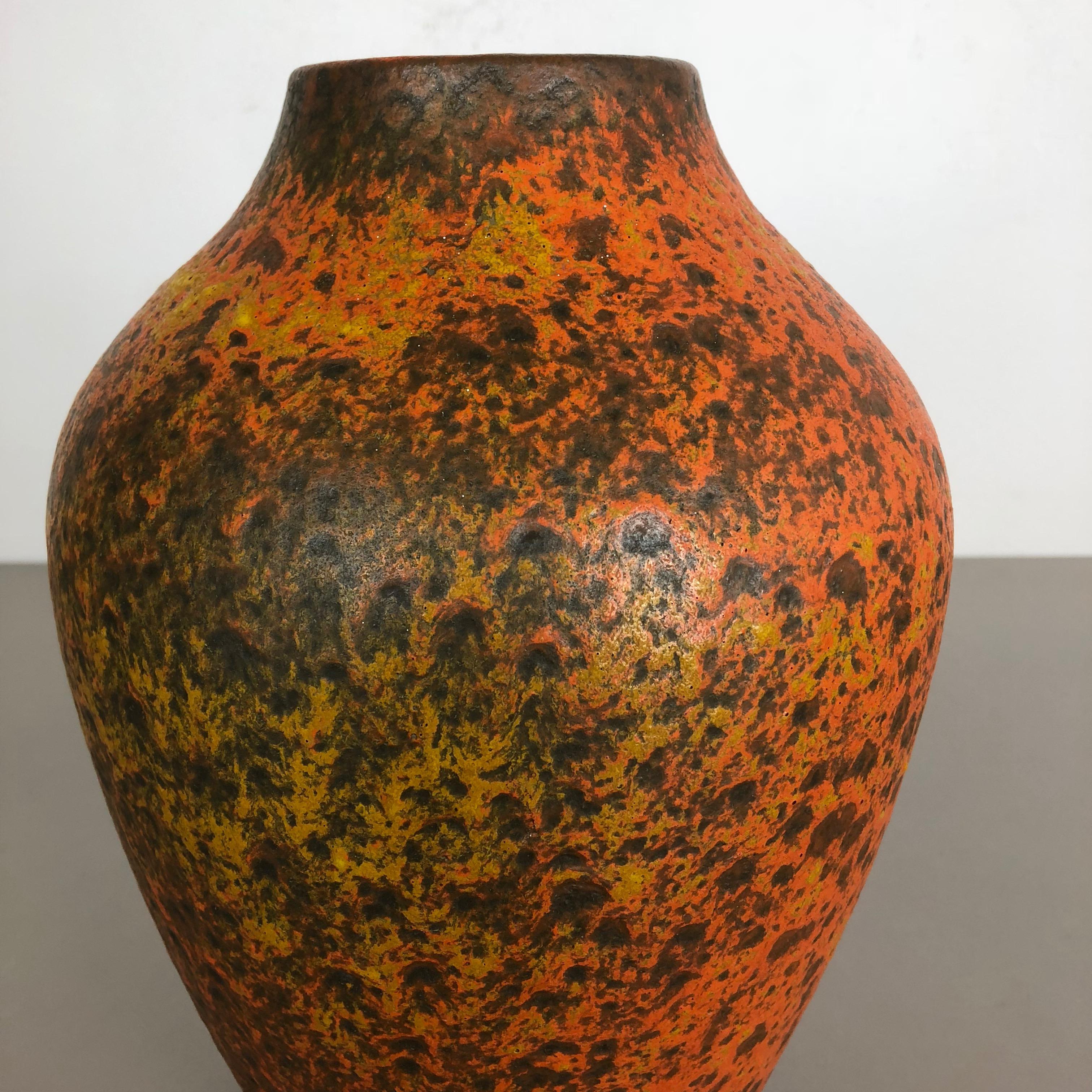 Abstract Colorful Pottery Floor Vase Made by Silberdistel, W. Germany, 1950s For Sale 5