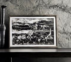 Composición abstracta de José Benítez Montilla, óleo sobre papel, 2005