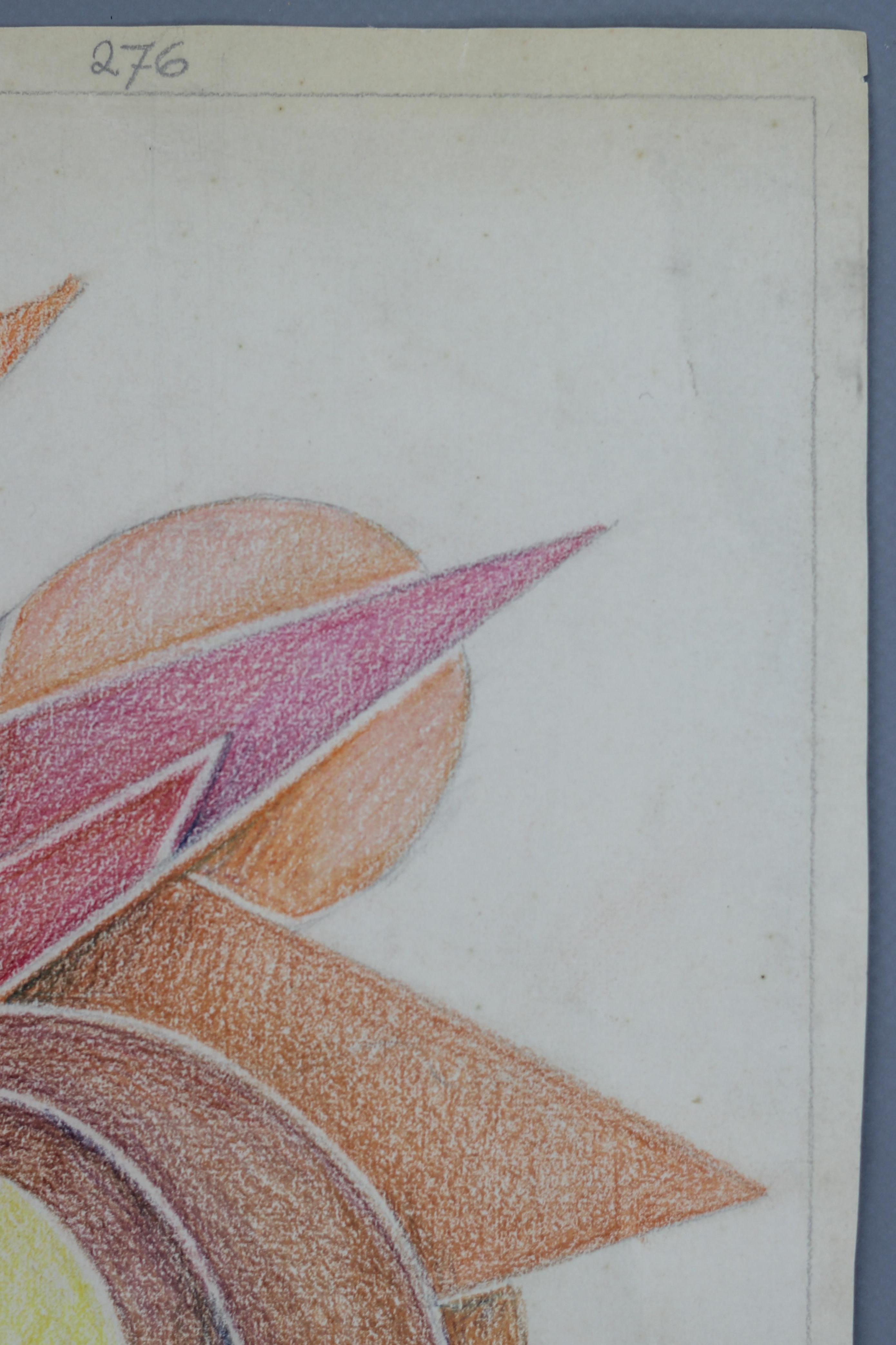 Abstrakte Kompositionszeichnung von Fritz Klee, 1955 im Zustand „Gut“ im Angebot in Barntrup, DE