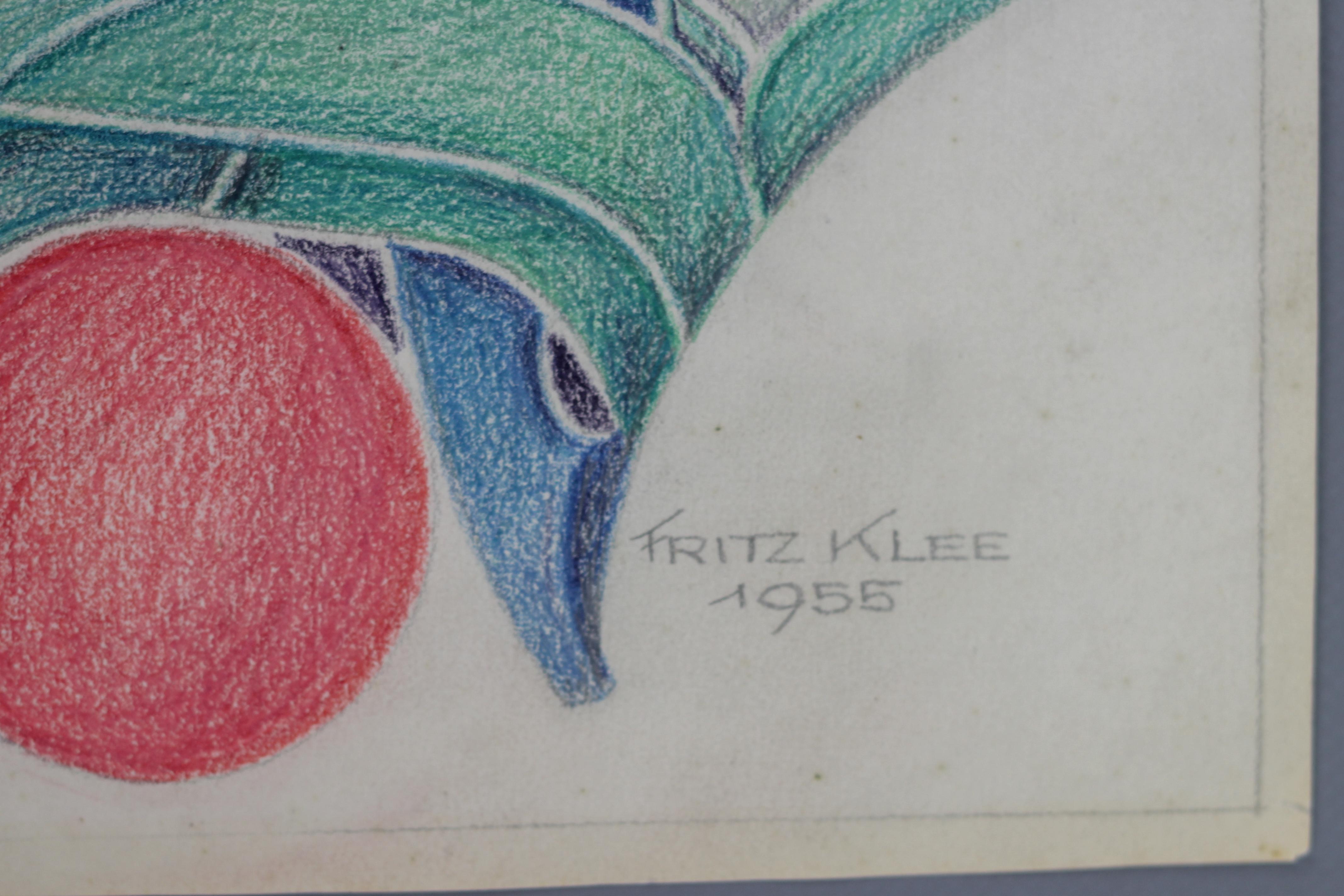 Abstrakte Kompositionszeichnung von Fritz Klee, 1955 (Papier) im Angebot