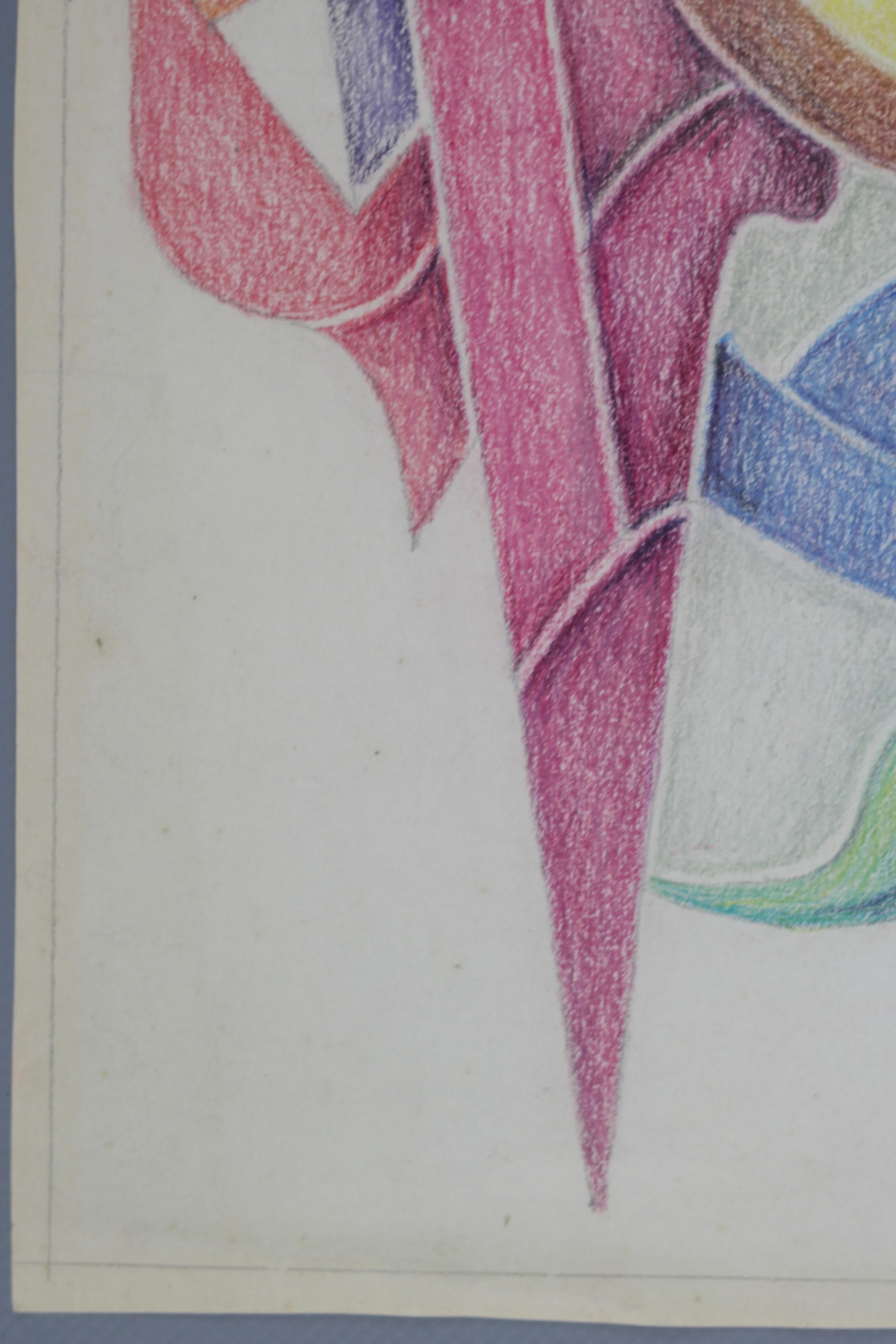 Abstrakte Kompositionszeichnung von Fritz Klee, 1955 im Angebot 1