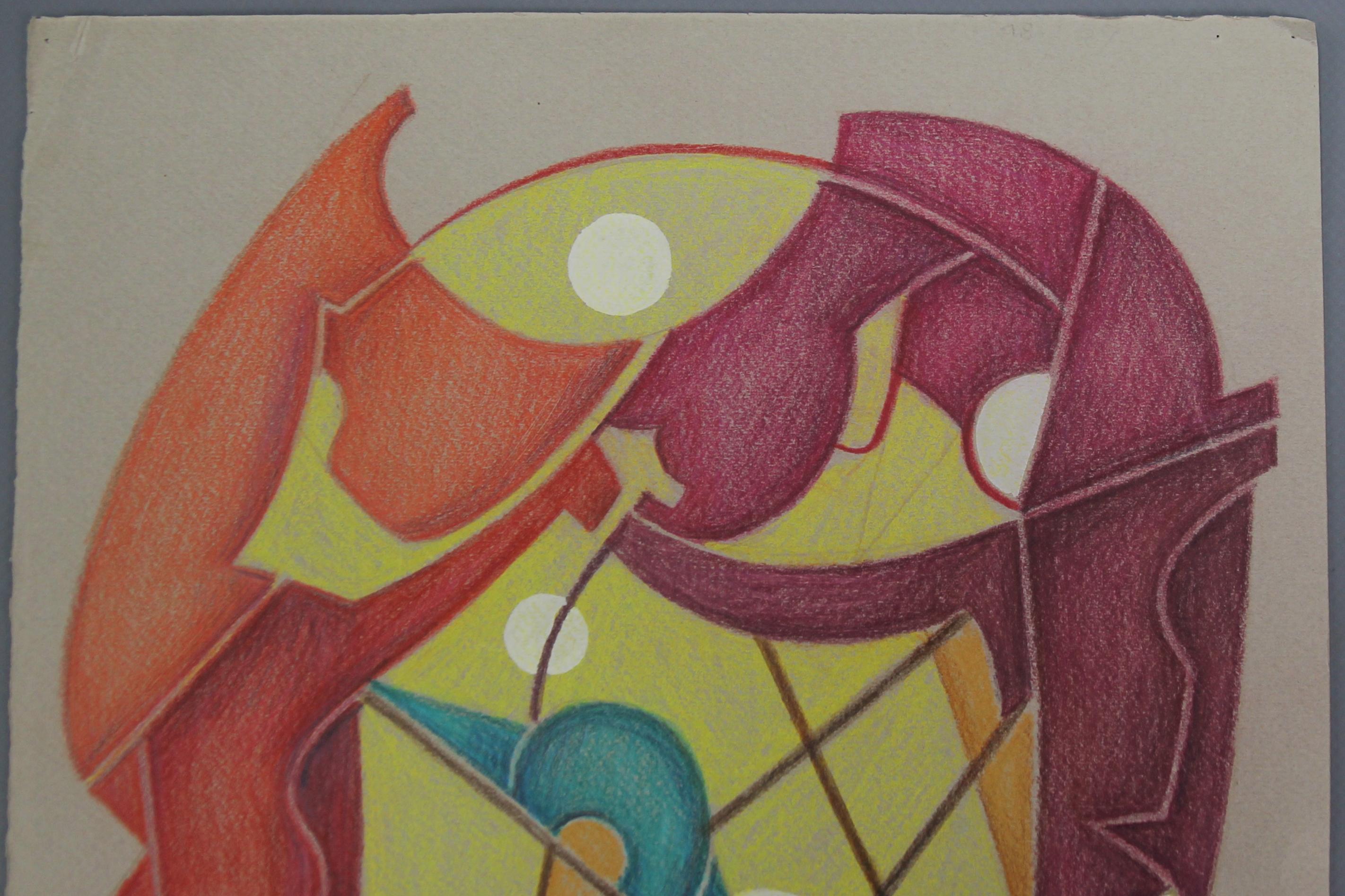 Abstrakte Kompositionszeichnung von Fritz Klee, 1959 im Angebot 2