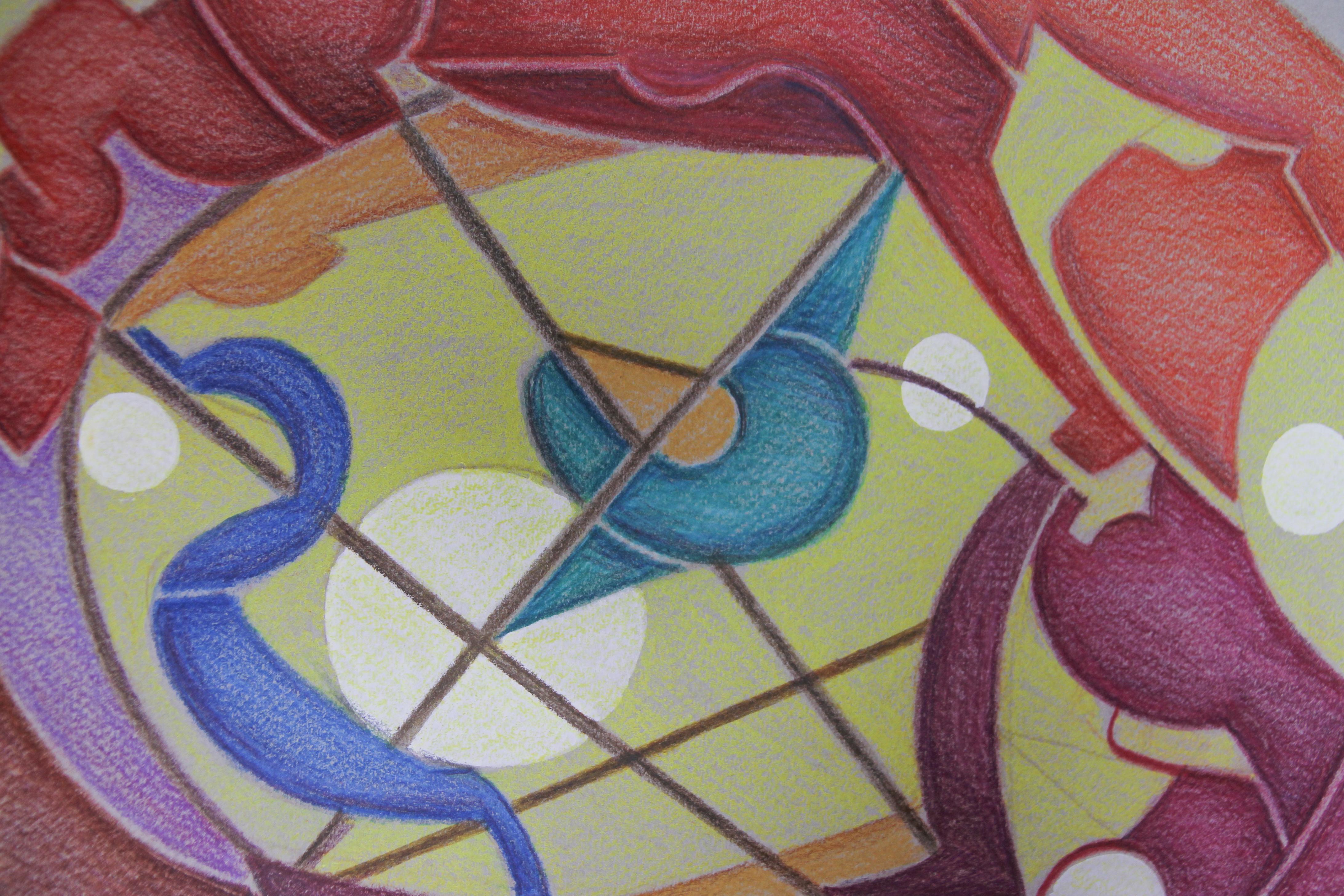Abstrakte Kompositionszeichnung von Fritz Klee, 1959 im Angebot 5