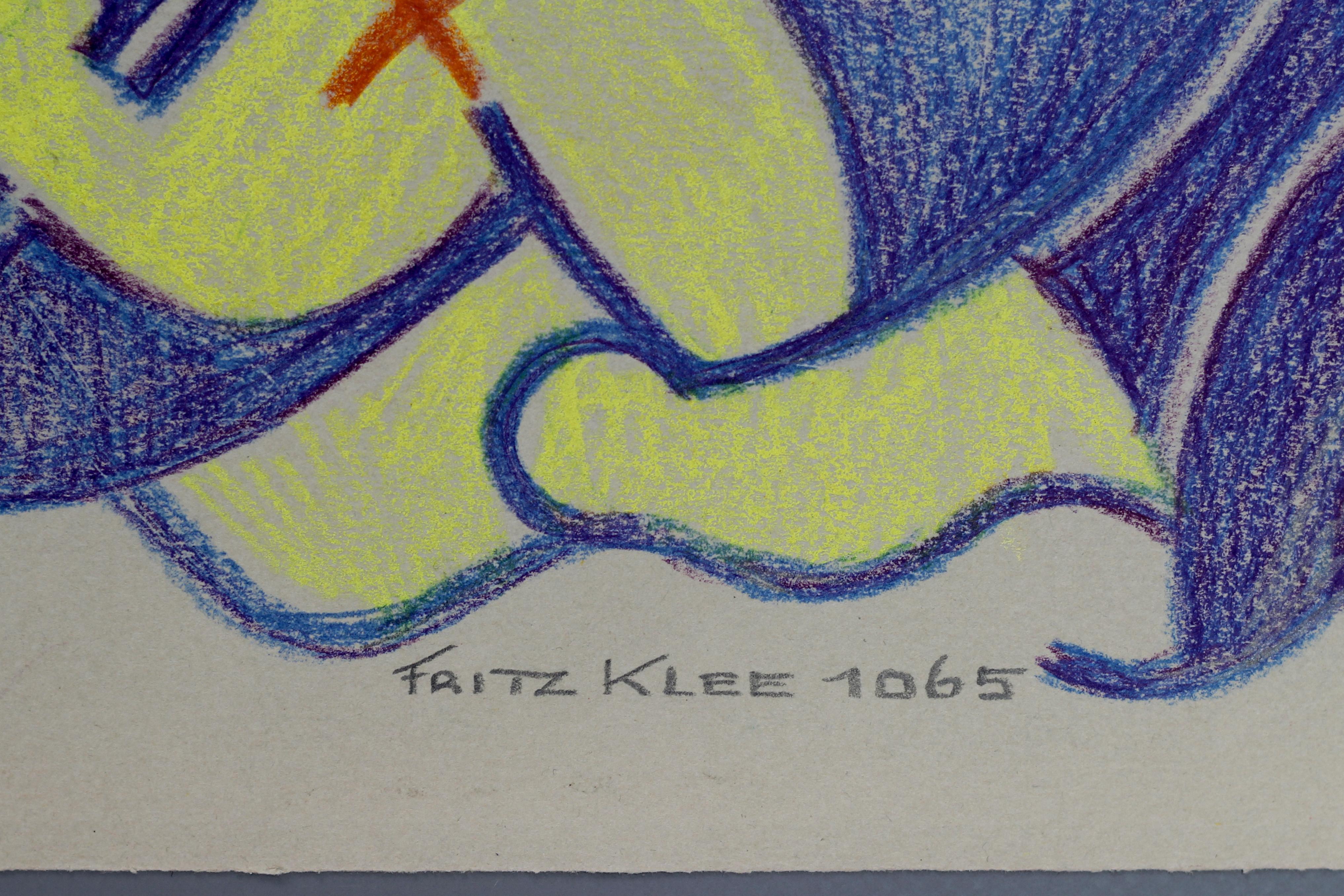 Abstrakte Kompositionszeichnung von Fritz Klee, 1965 (Papier) im Angebot
