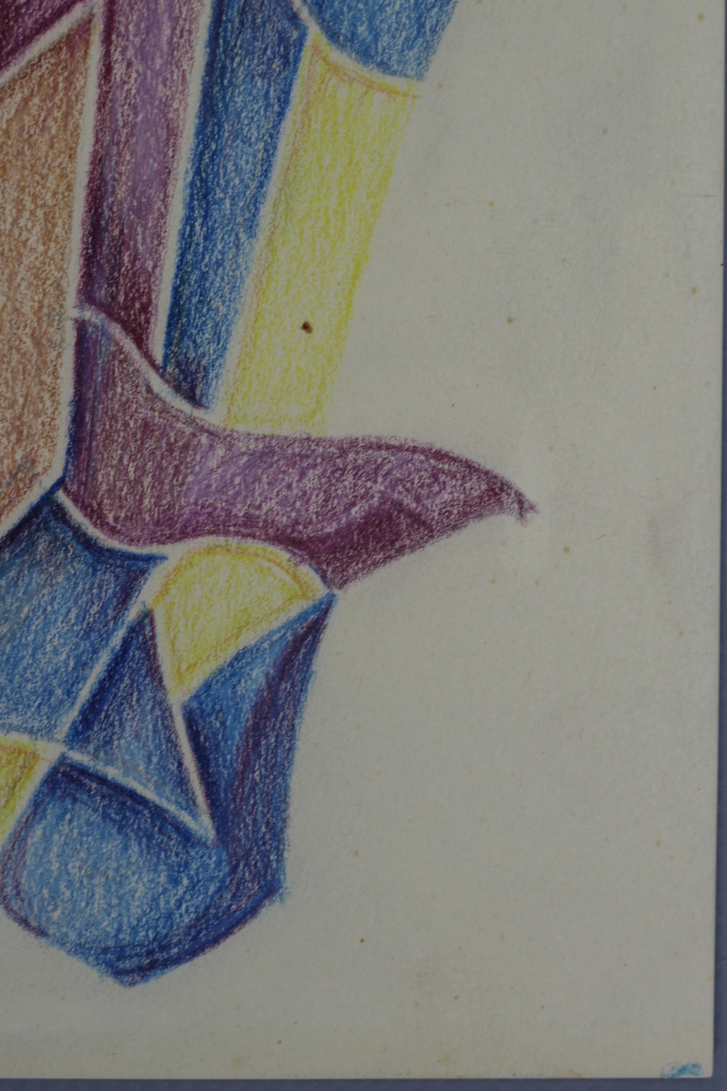 Abstrakte Kompositionszeichnung von Fritz Klee, Deutschland, 1955 im Angebot 1