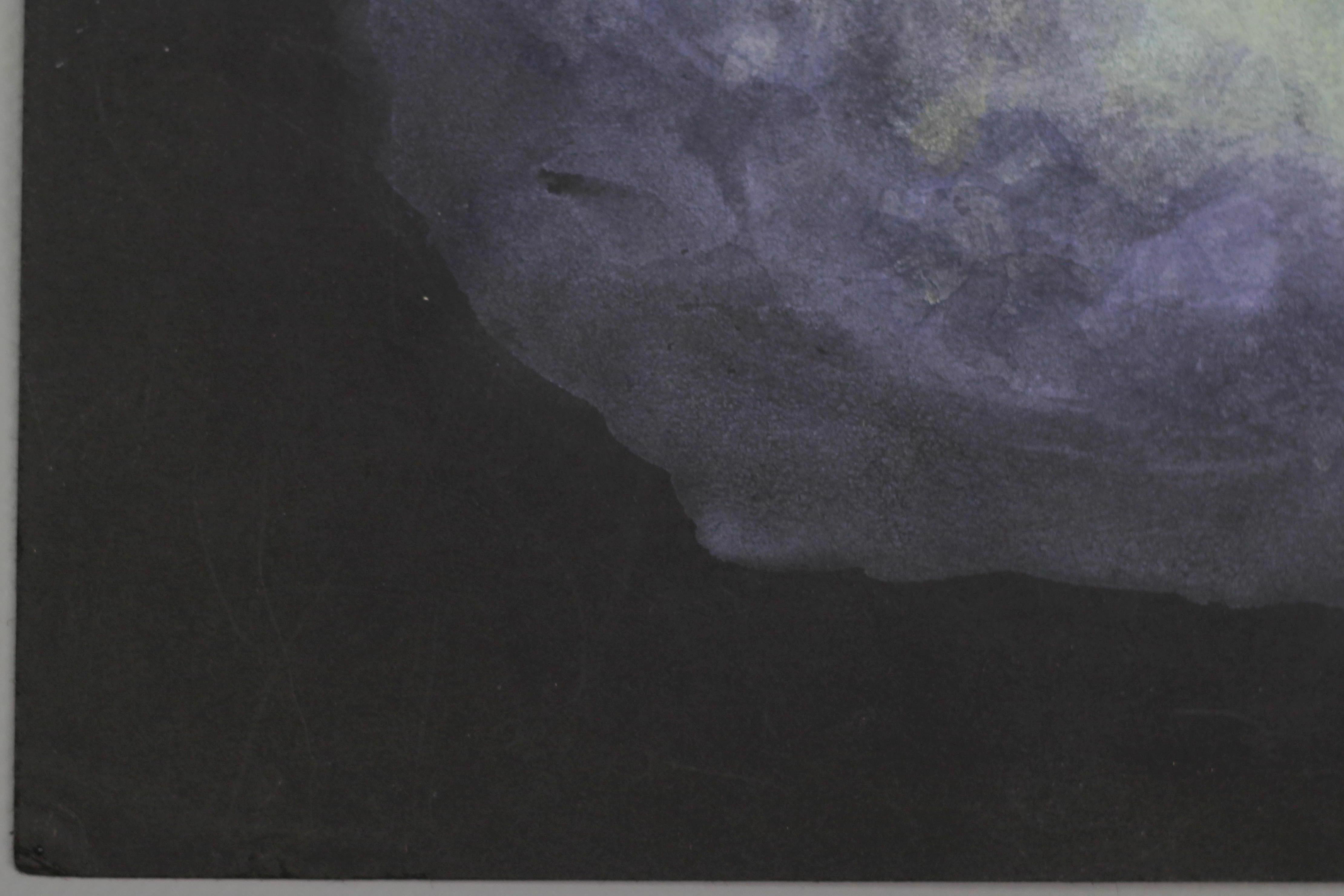 Milieu du XXe siècle Composition abstraite, dessin sur papier noir de Fritz Klee, 1955 en vente